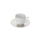 Christofle Malmaison 2 Porcelain Coffee Cup and Saucers Gold Finish — additional view