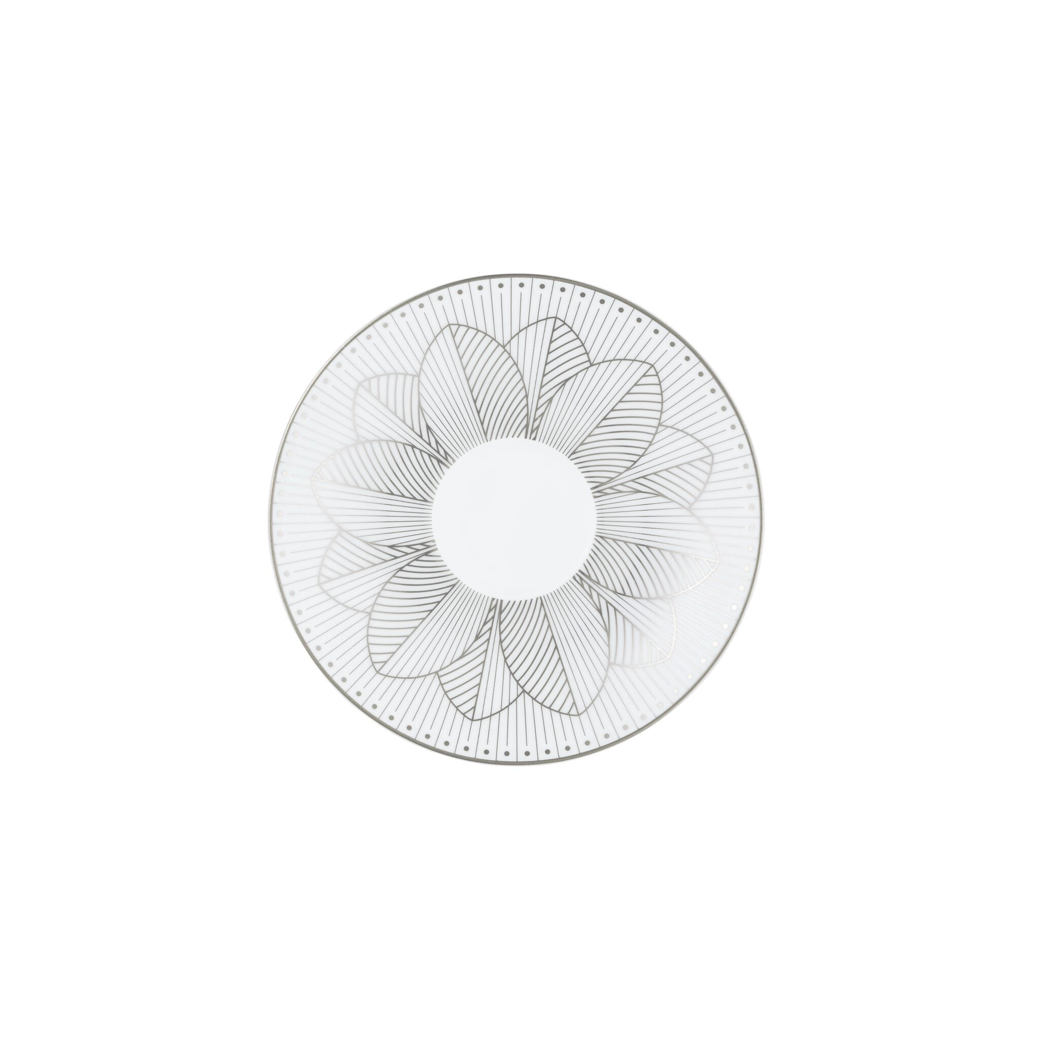 Christofle Malmaison 2 Porcelain Coffee Cup and Saucers Platinum Finish — additional view