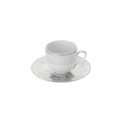 Christofle Malmaison 2 Porcelain Coffee Cup and Saucers Platinum Finish — additional view
