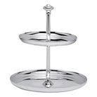 Christofle Albi 2-Tier Silver-Plated Pastry Stand in silver-plate on a white background