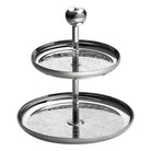 Christofle Jardin d'Eden 2-Tier Silver-Plated Dessert Stand in silver-plate on a white background