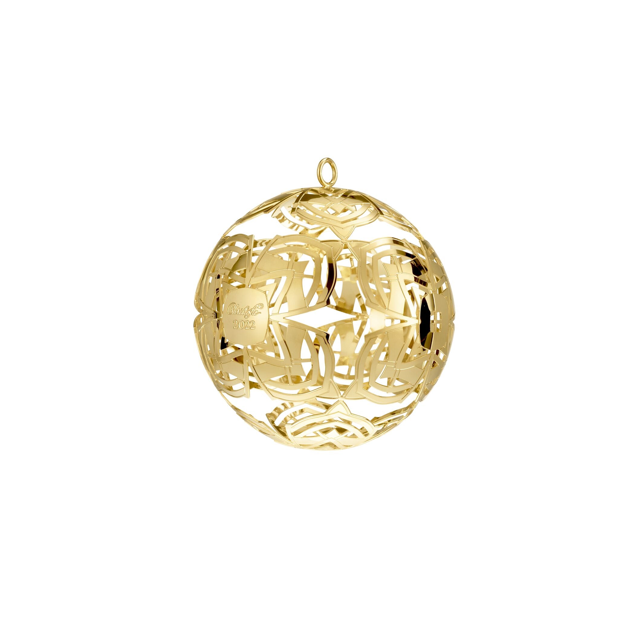 Christofle Silver-Plated Christmas Ornament 2022 Edition - Gold in silver-plate on a white background