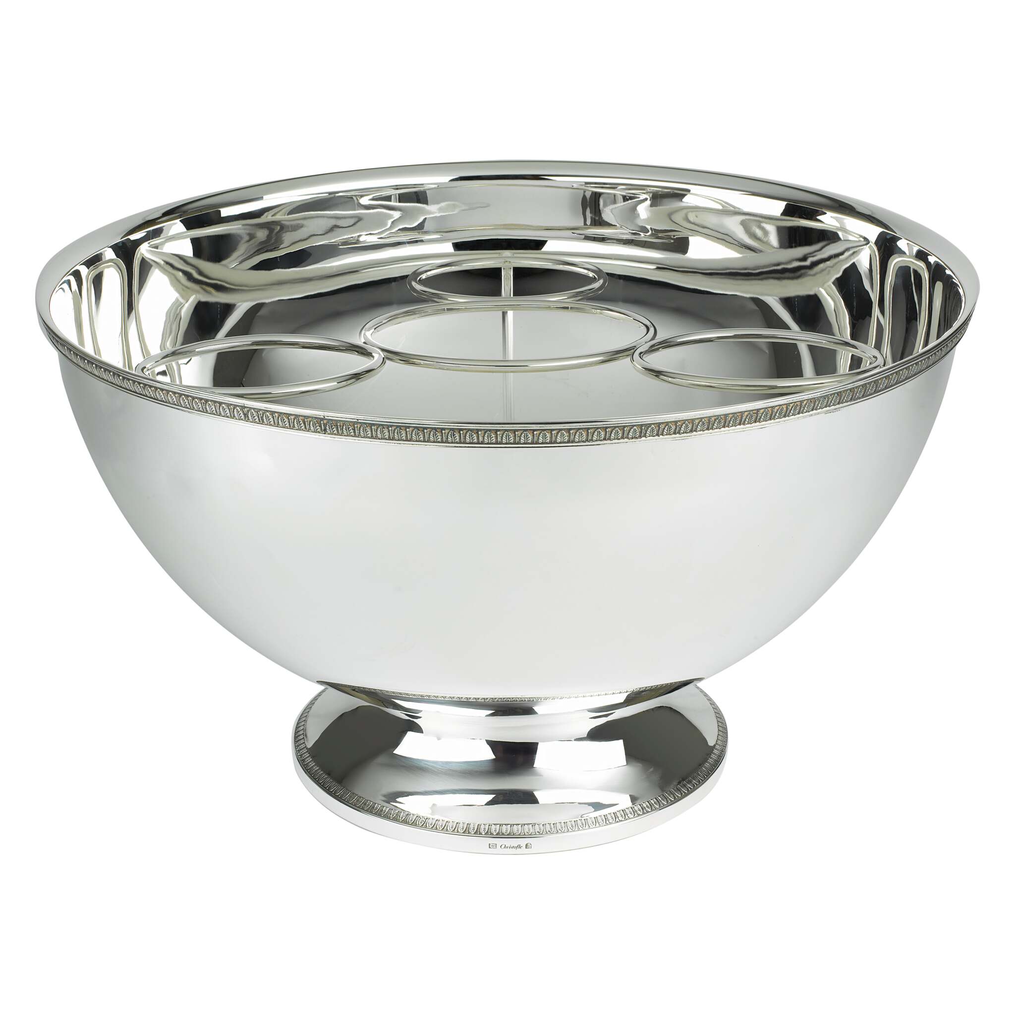 Christofle Malmaison Silver- Plated 3-Bottle Ring Insert in silver-plate on a white background