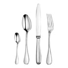 Christofle Perles 4-Piece Sterling Silver Flatware Set in sterling silver on a white background