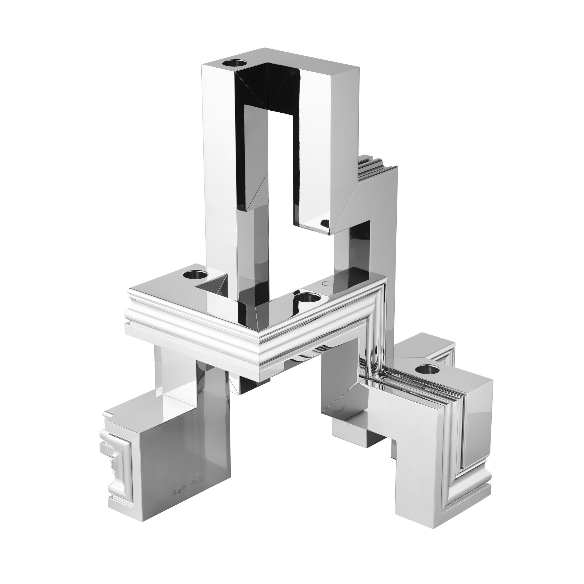 Christofle Perspectives Chrome Aluminium 5-light Candelabra — additional view
