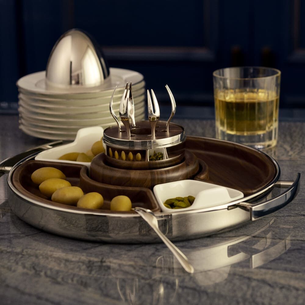 Christofle Silver-Plated 6-Piece Cocktail Forks Set in silver-plate on a white background