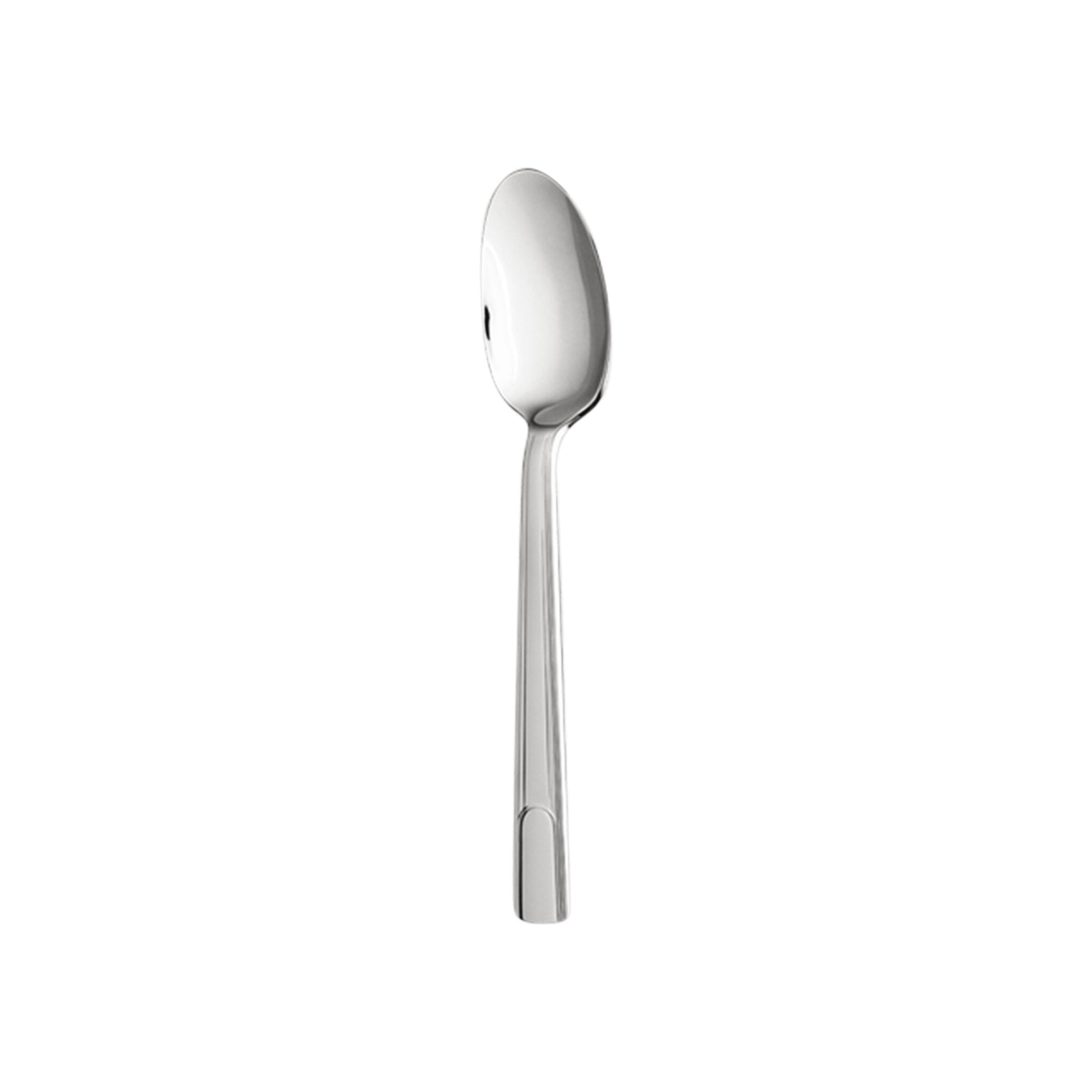 Christofle Hudson Stainless Steel Coffee Spoon in stainless steel on a white background