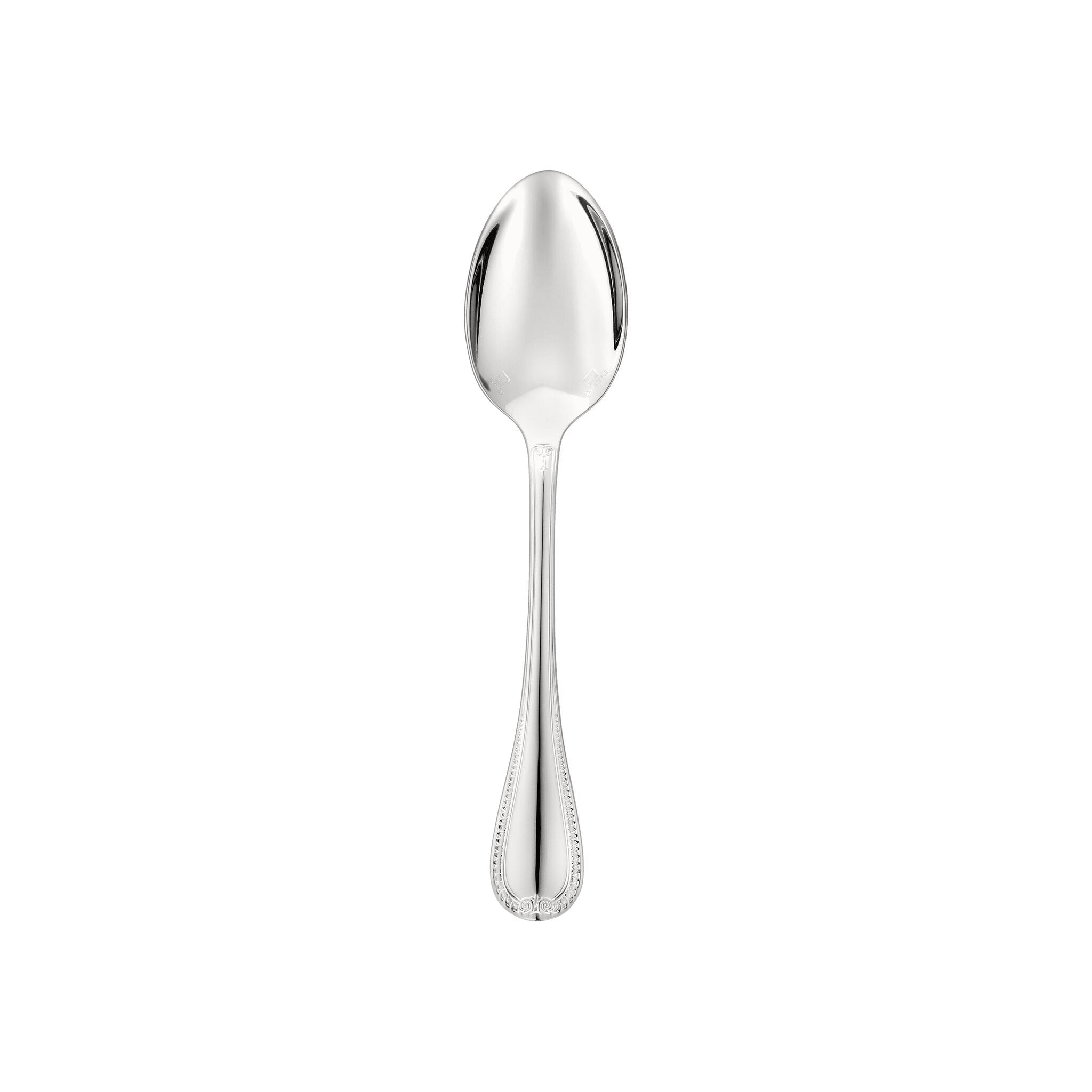 Christofle Malmaison Silver-Plated Coffee Spoon in silver-plate on a white background