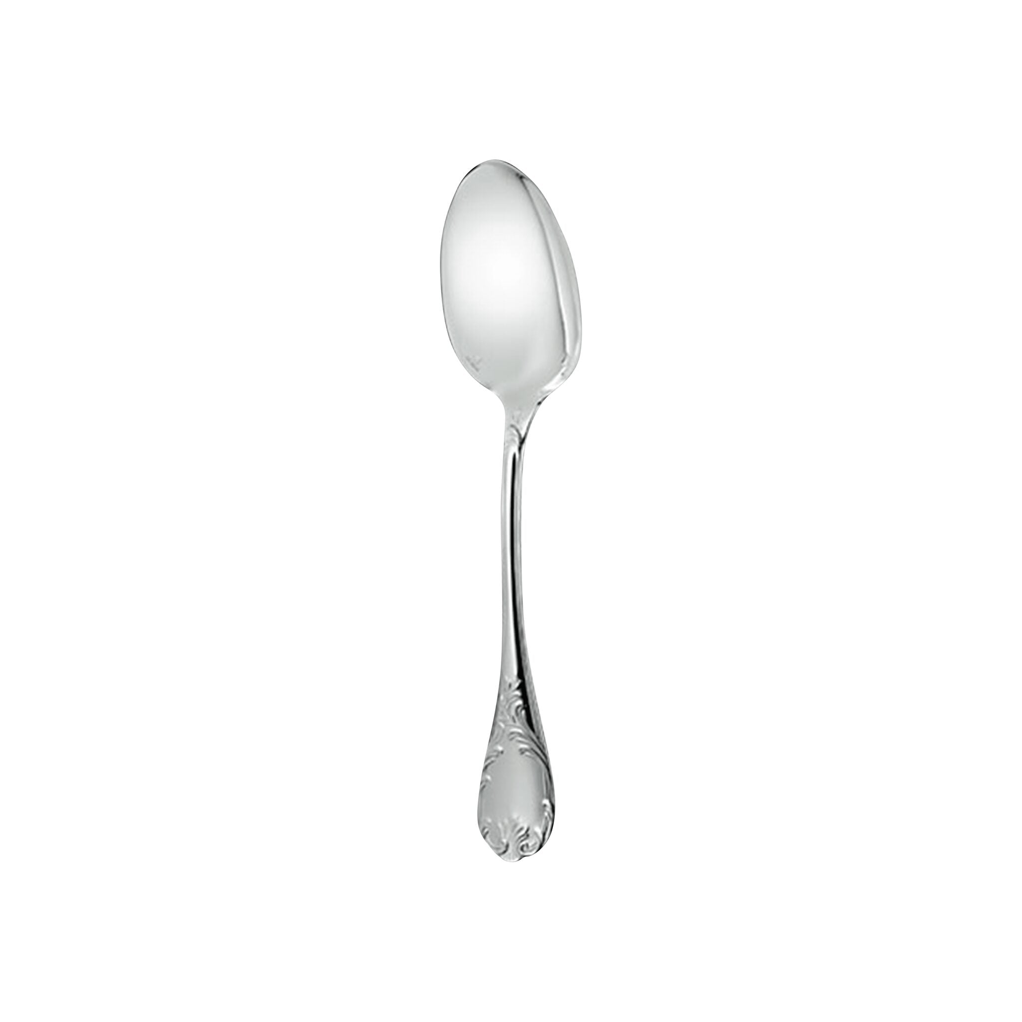 Christofle Marly Sterling Silver Coffee Spoon in sterling silver on a white background