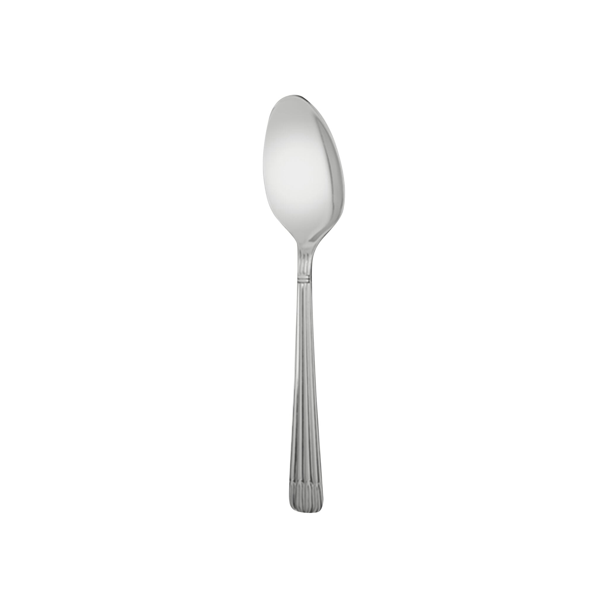 Christofle Osiris Stainless Steel Coffee Spoon in stainless steel on a white background