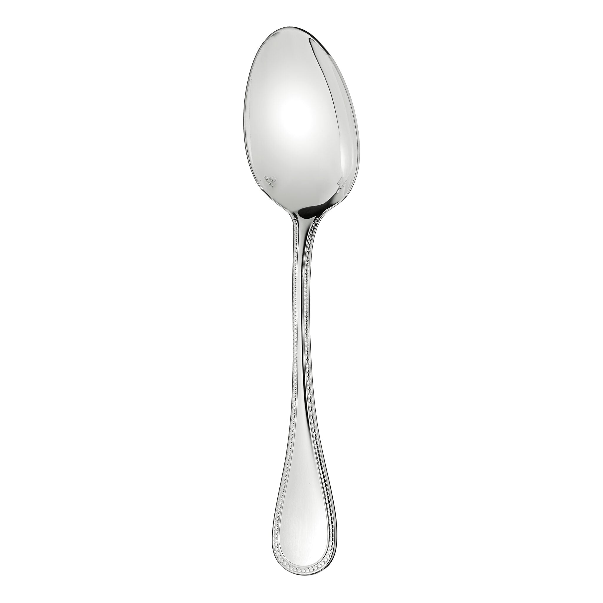 Christofle Perles Silver-Plated Coffee Spoon in silver-plate on a white background