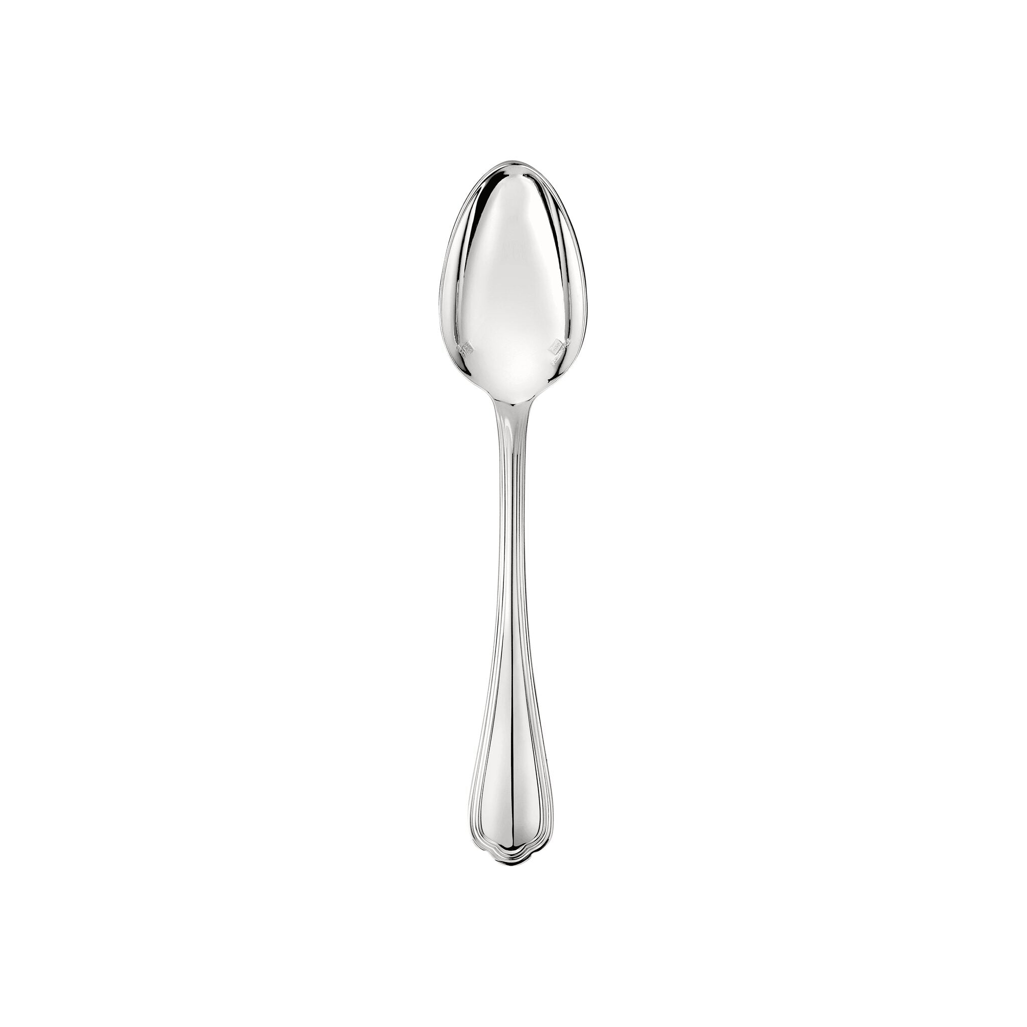 Christofle Spatours Silver-Plated Espresso Spoon in silver-plate on a white background