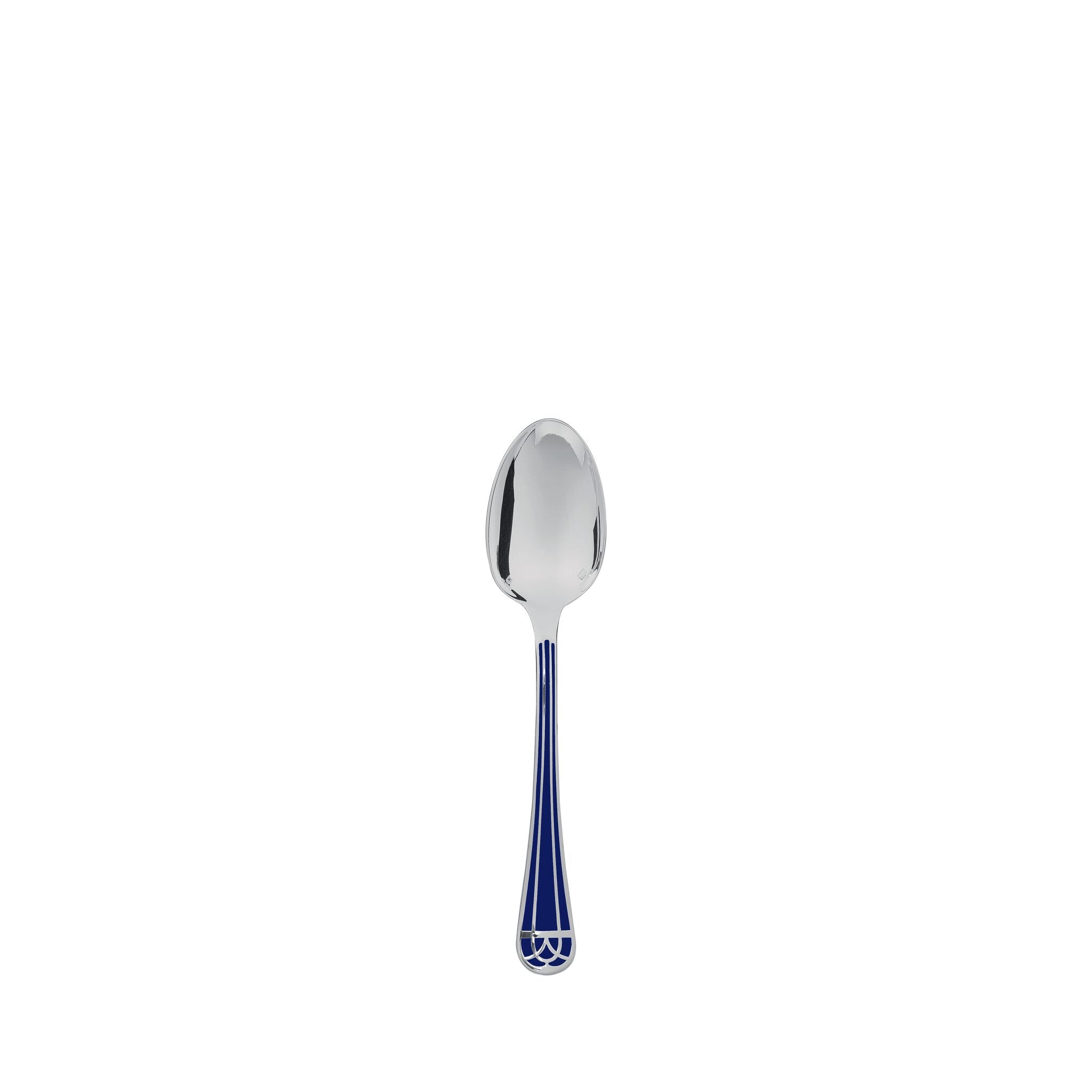 Christofle Silver-Plated After Dinner Teaspoon - Marbled Blue in silver-plate on a white background