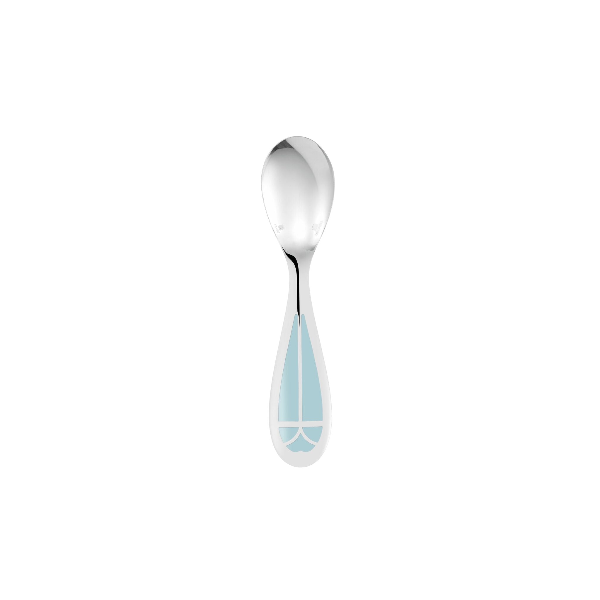 Christofle Talisman Silver-Plated Baby Spoon - Ice Blue in silver-plate on a white background