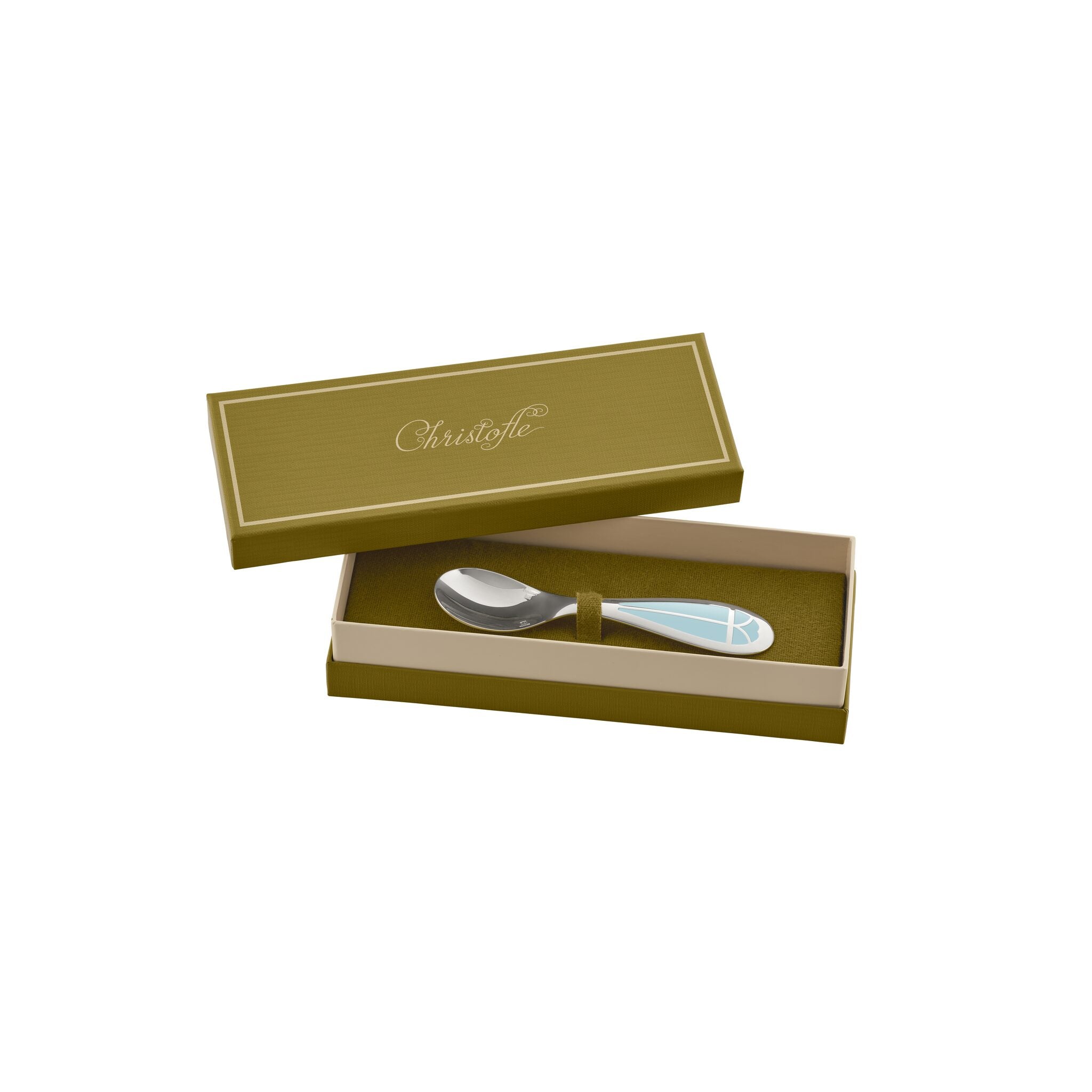 Christofle Talisman Silver-Plated Baby Spoon - Ice Blue — additional view