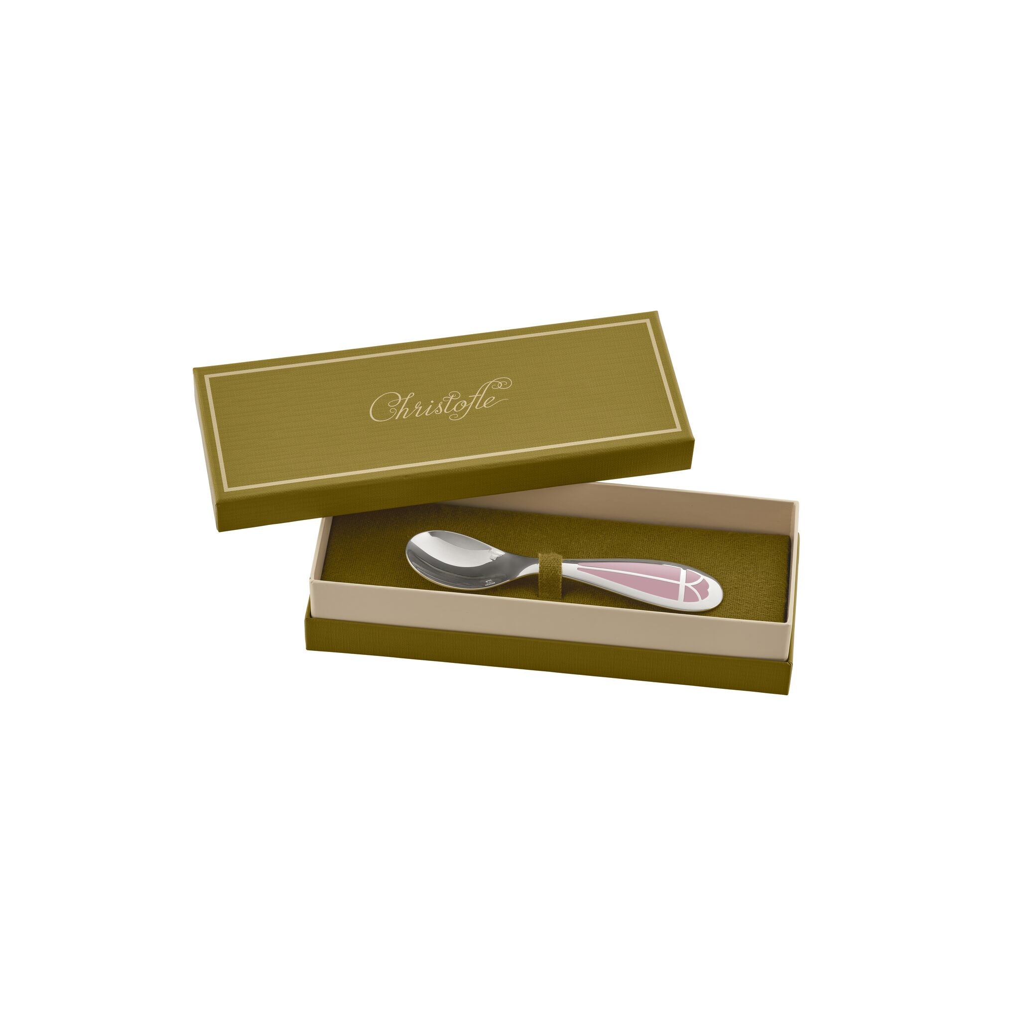 Christofle Talisman Silver-Plated Baby Spoon - Rose Quartz — additional view