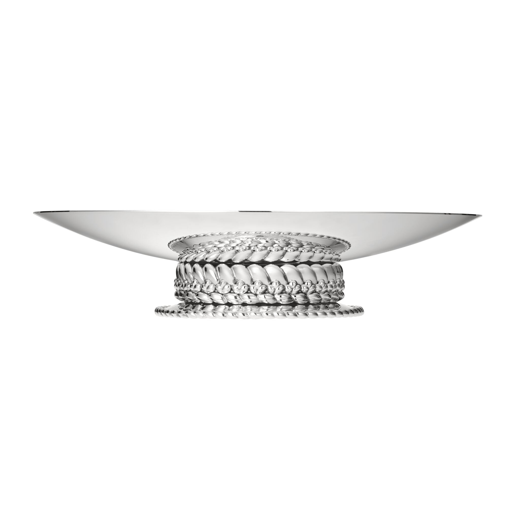 Christofle Babylone Silver Plated Centerpiece in sterling silver on a white background