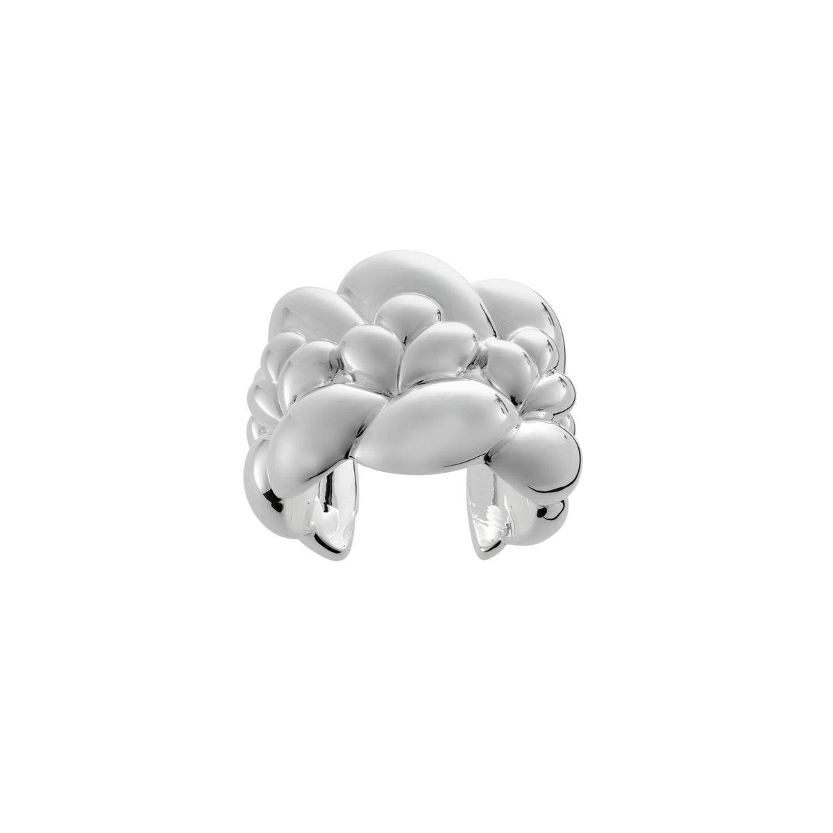 Christofle Babylone Sterling Silver Cuff Bracelet on a white background