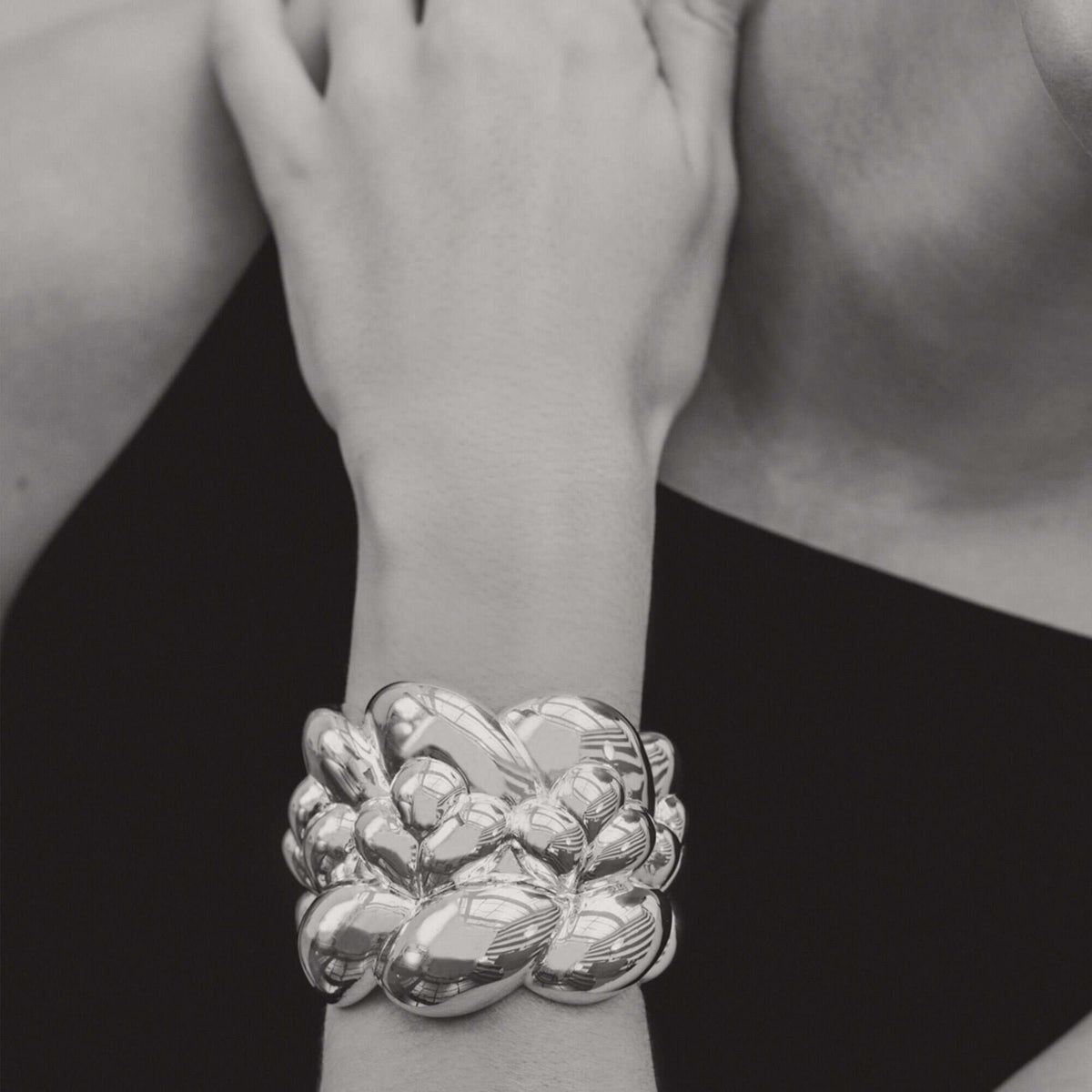 Christofle Babylone Sterling Silver Cuff Bracelet, view 2