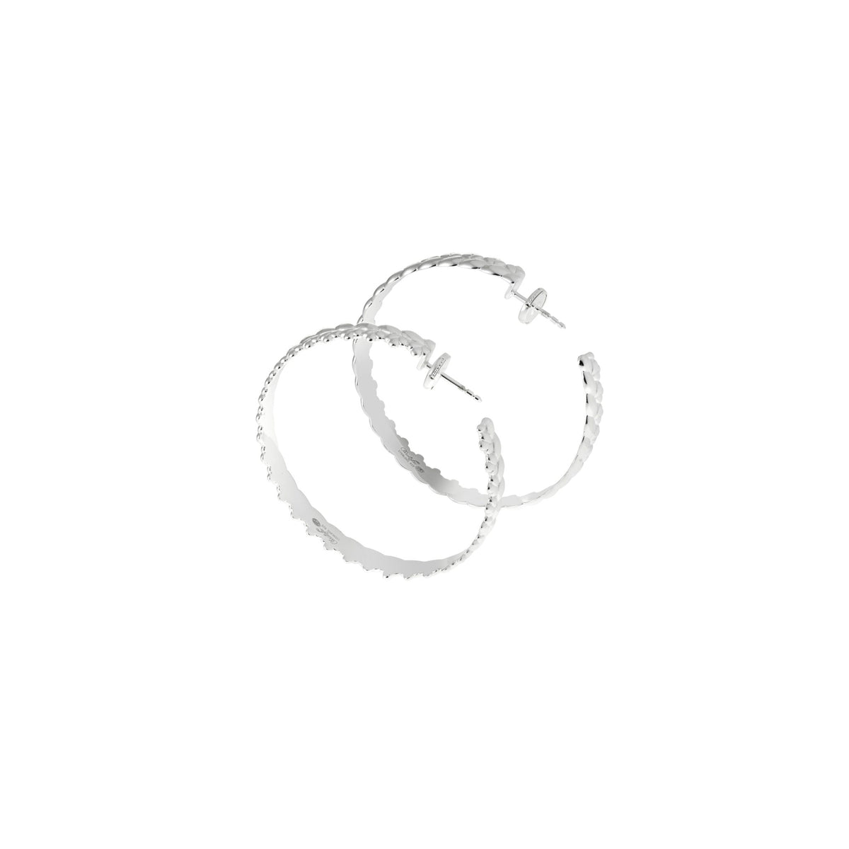 Christofle Babylone Sterling Silver Hoop Earrings, view 7