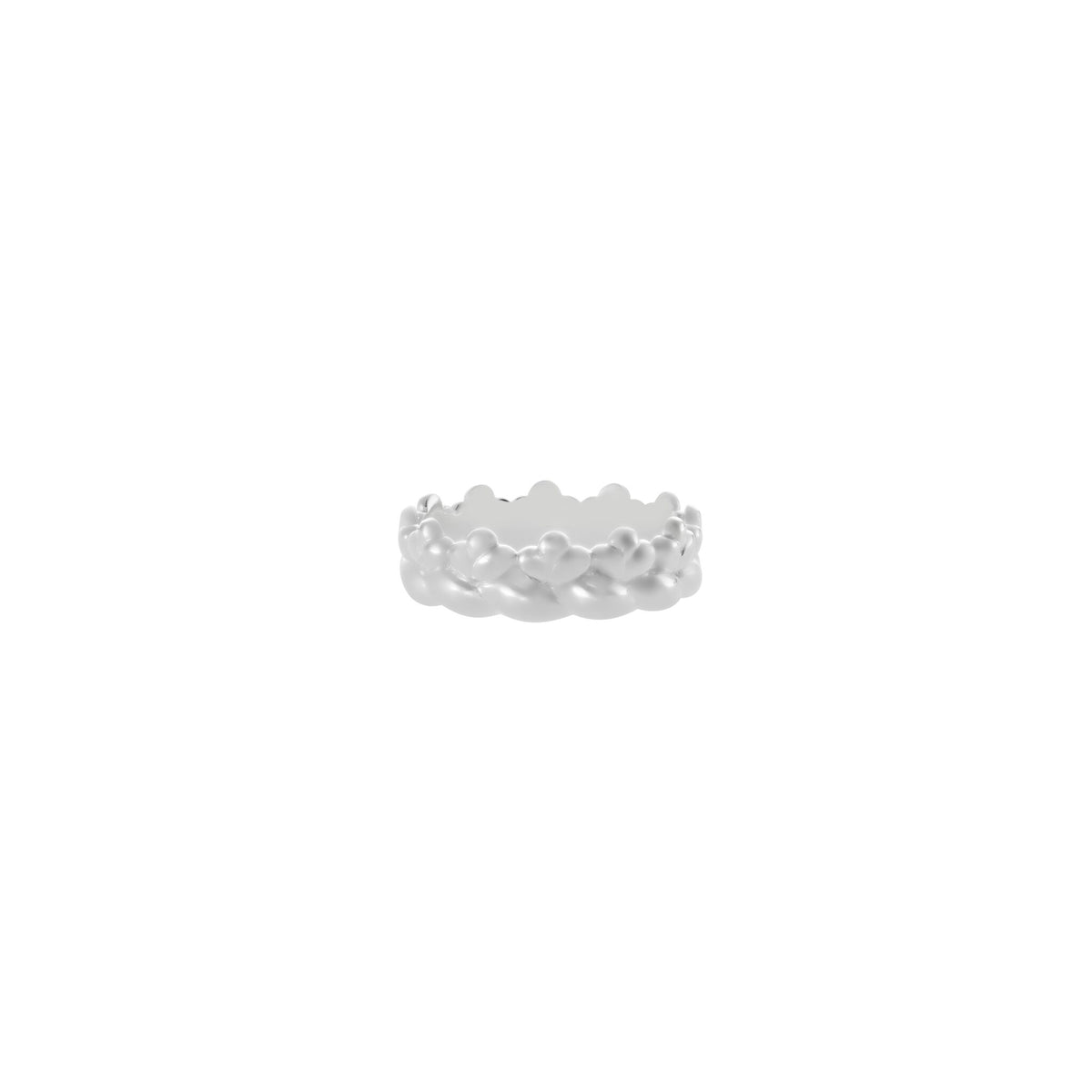 Christofle Babylone Sterling Silver Thin Bangle Ring on a white background