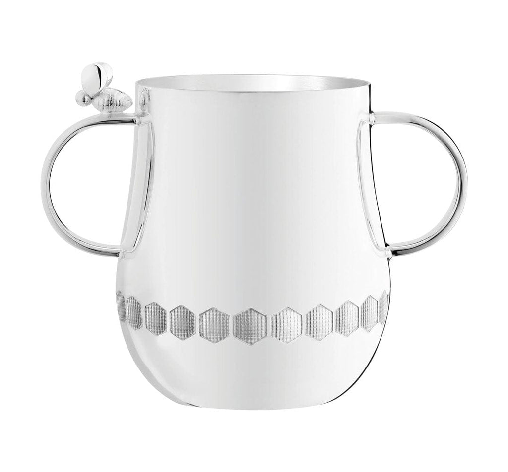 christofle beebee silver-plated baby cup with two handles