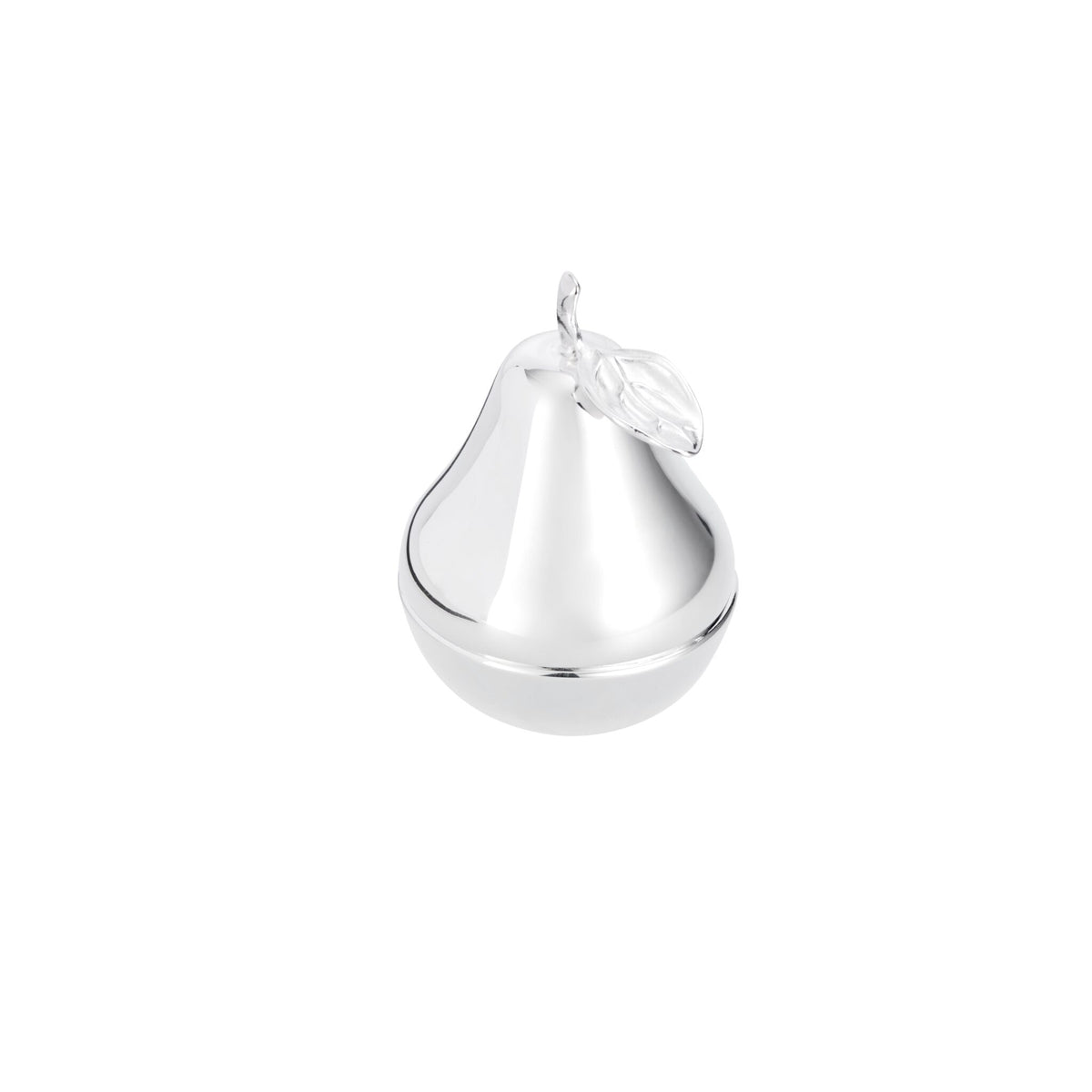 Christofle Bonbonnière Silver-Plated Pear Trinket Box on a white background