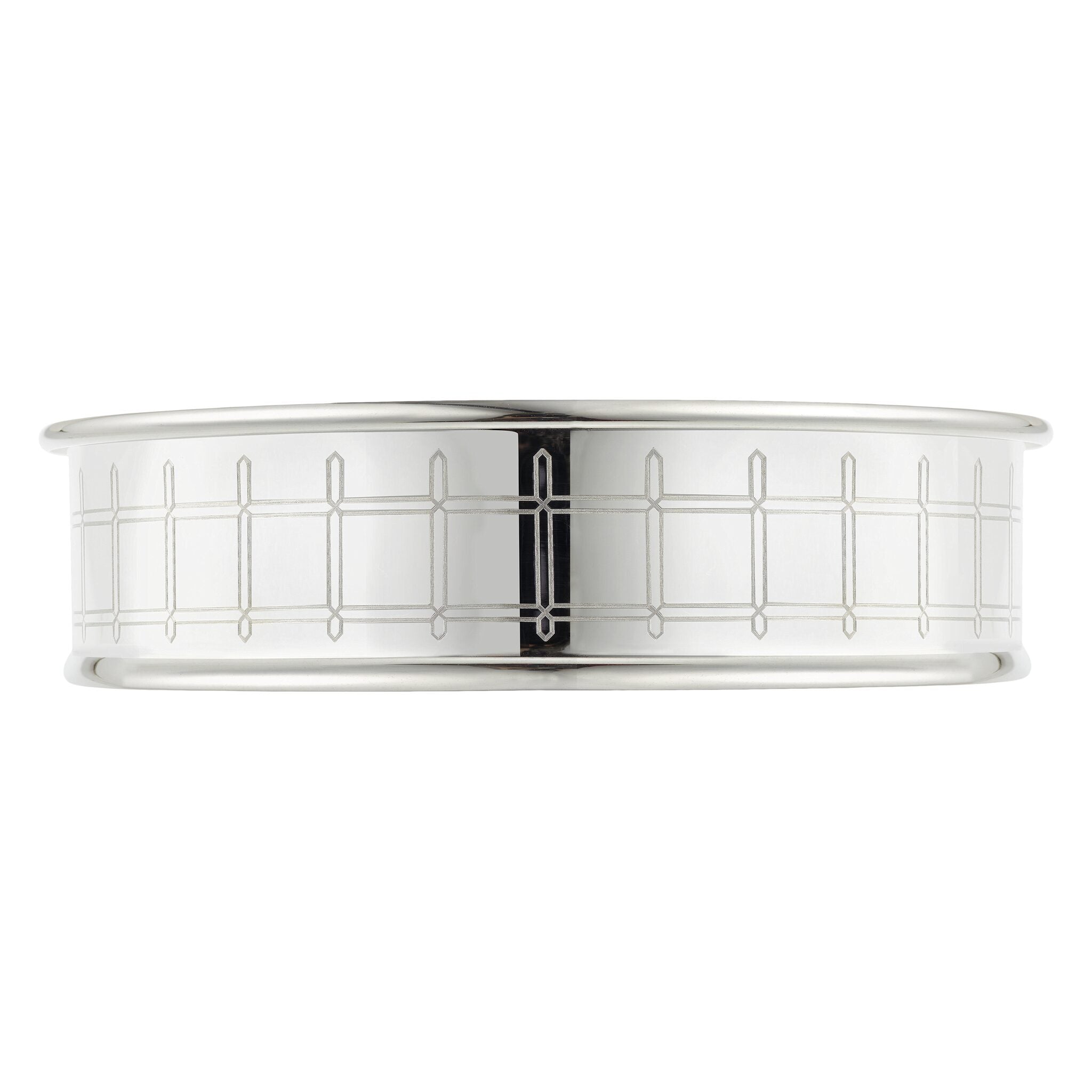 Christofle Graphik Silver-Plated Wine Bottle Drip Ring in silver-plate on a white background
