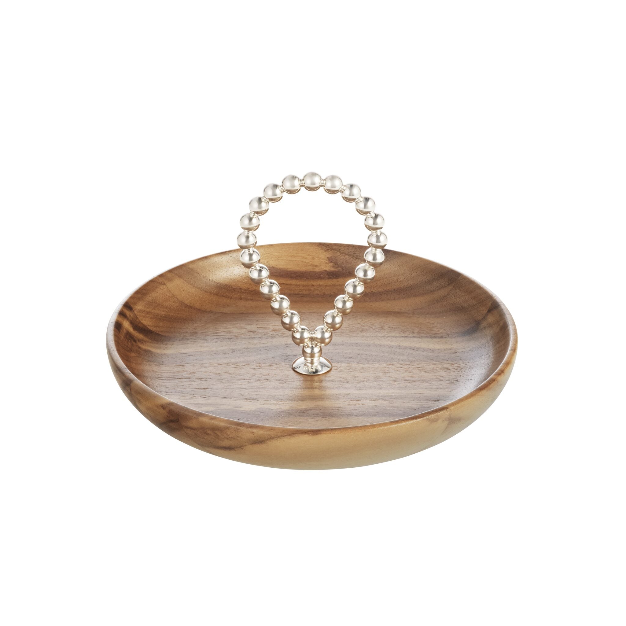 Christofle Perles Silver-Plated and Walnut Bowl - 6.7in — additional view