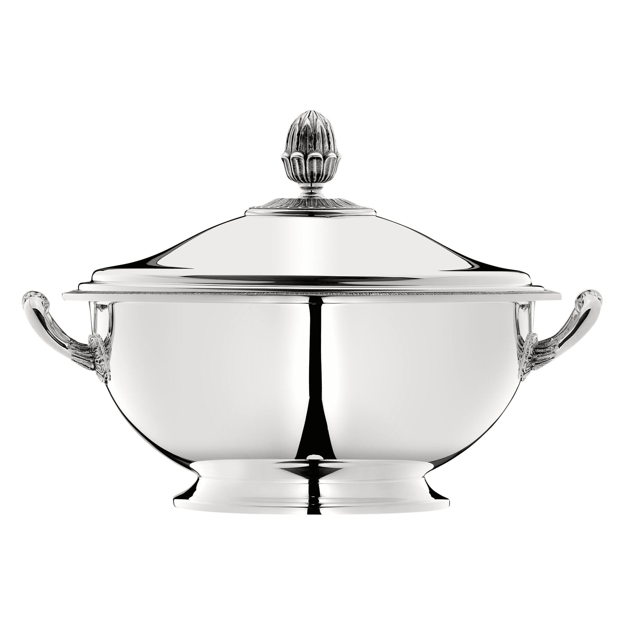 Christofle Malmaison Silver-Plated Soup Tureen with Lid in silver-plate on a white background