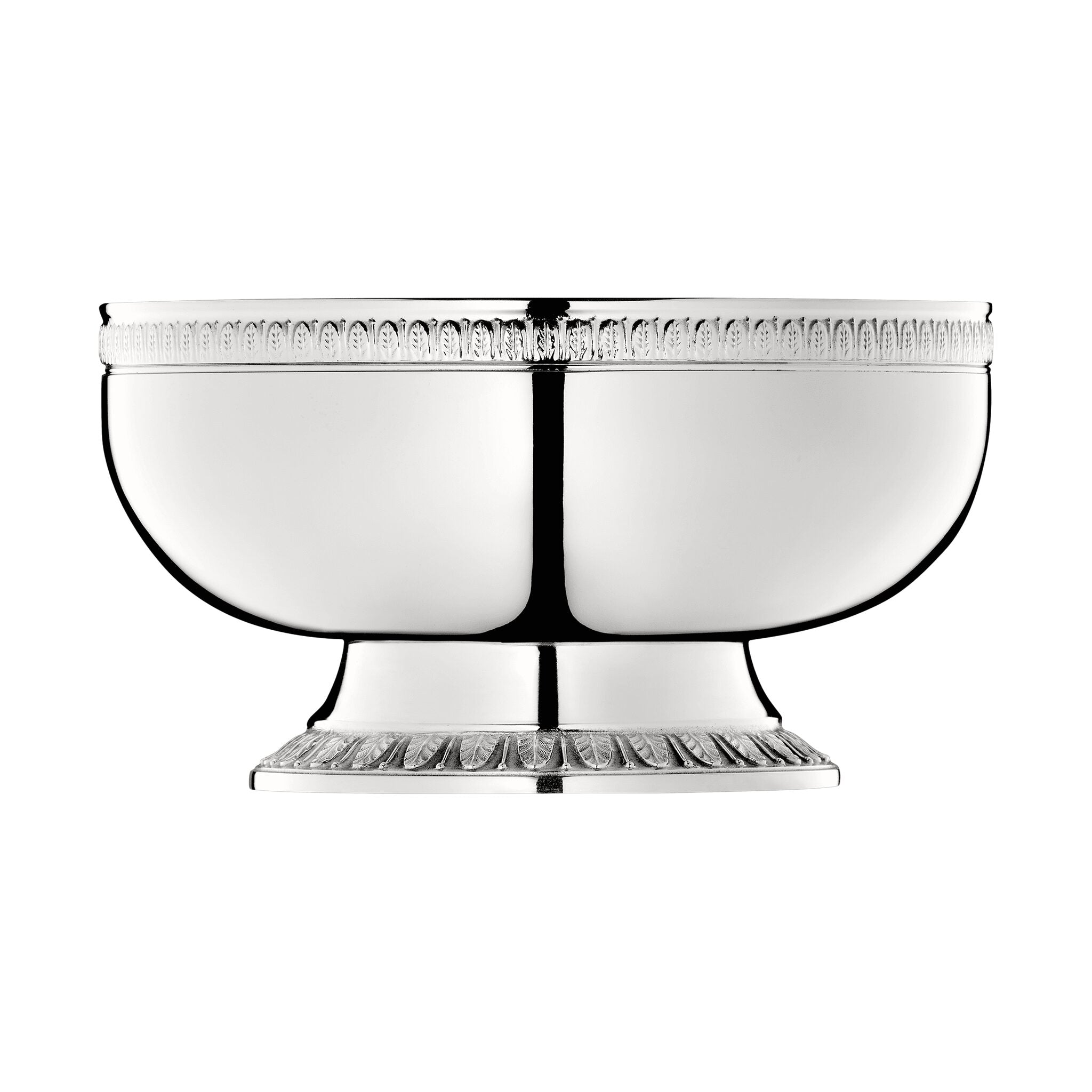 Christofle Malmaison Silver-Plated Pedestal Bowl in silver-plate on a white background
