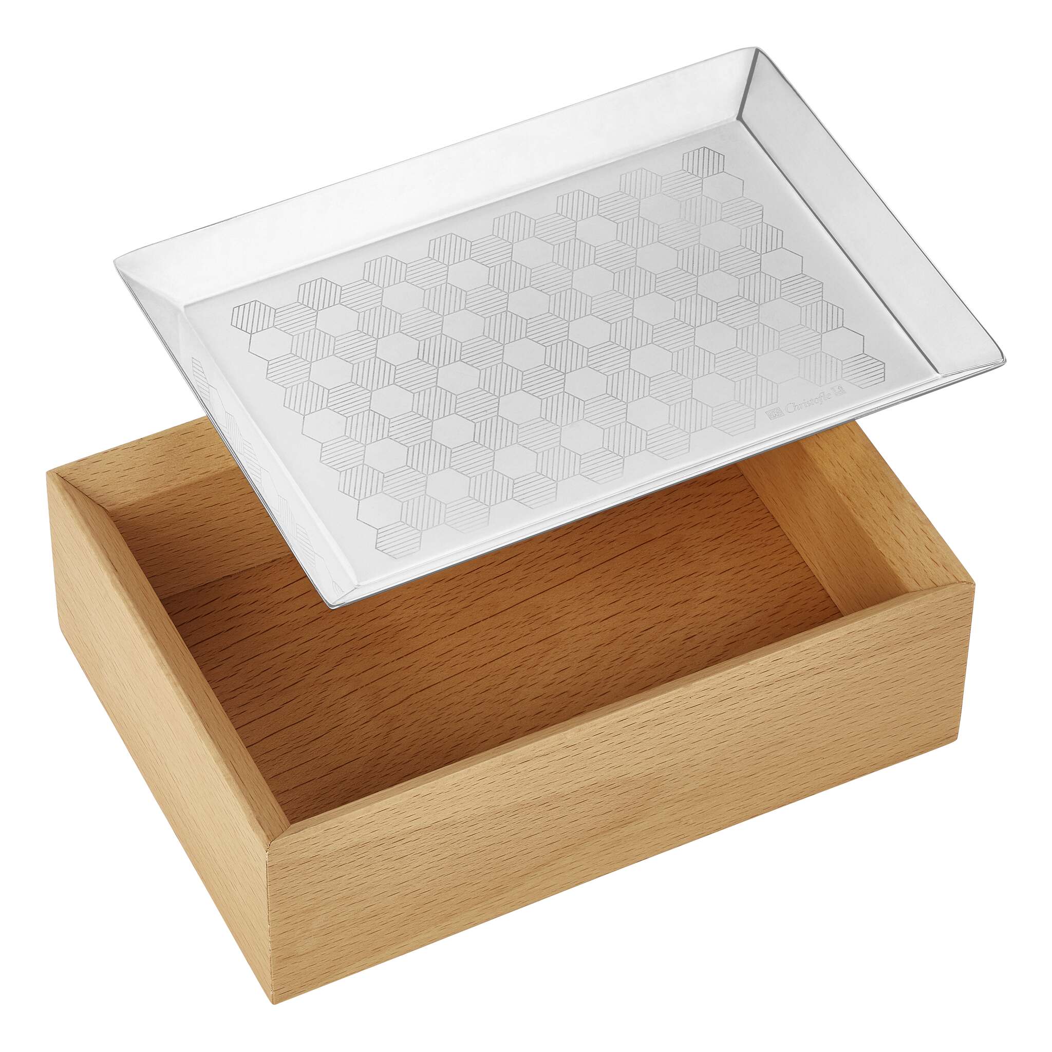 Christofle Silver-Plated & Beech Wood Box — additional view