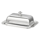 Christofle Albi Silver-Plated Lidded Butter Dish in silver-plate on a white background
