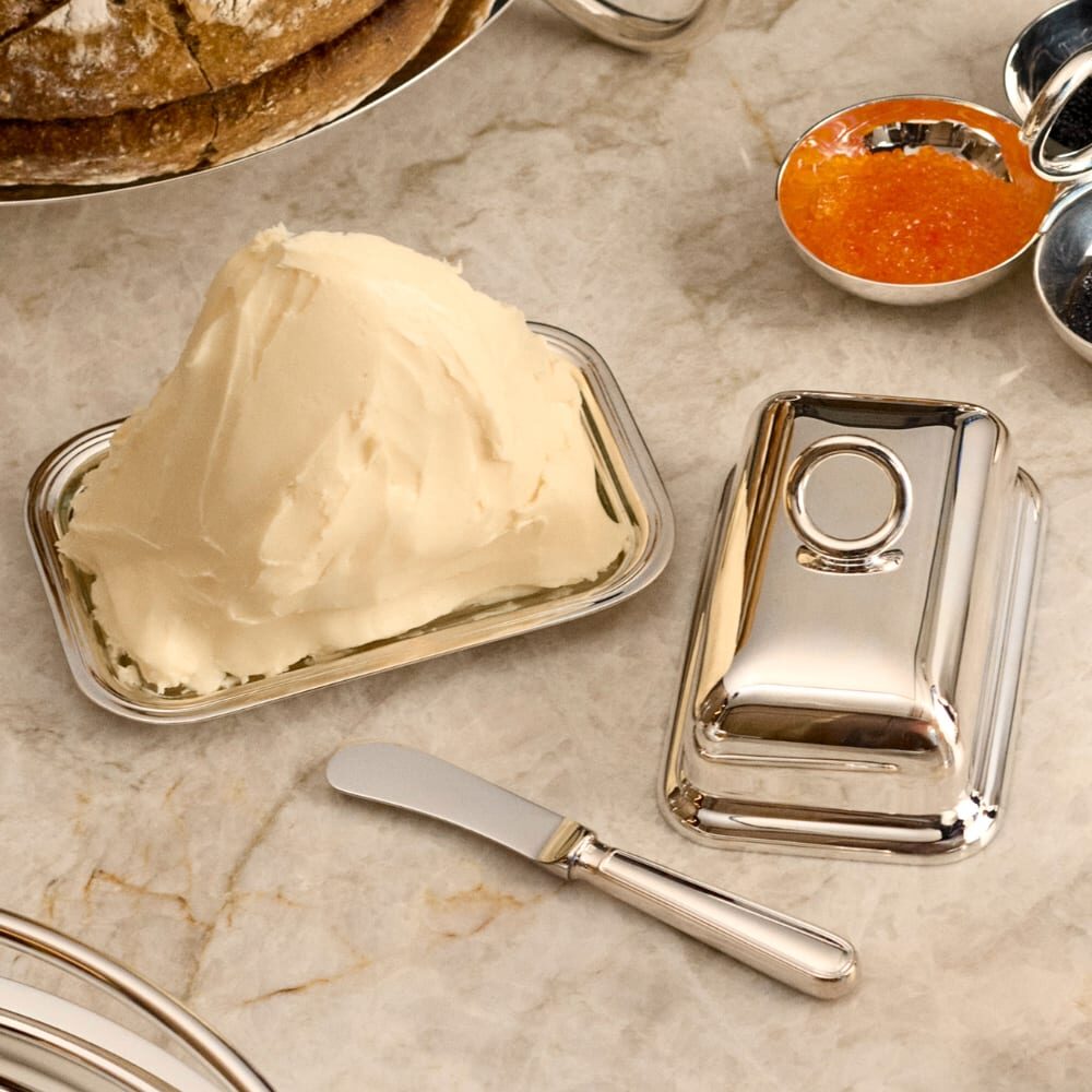 Christofle Vertigo Silver-Plated Butter Dish with Lid — additional view