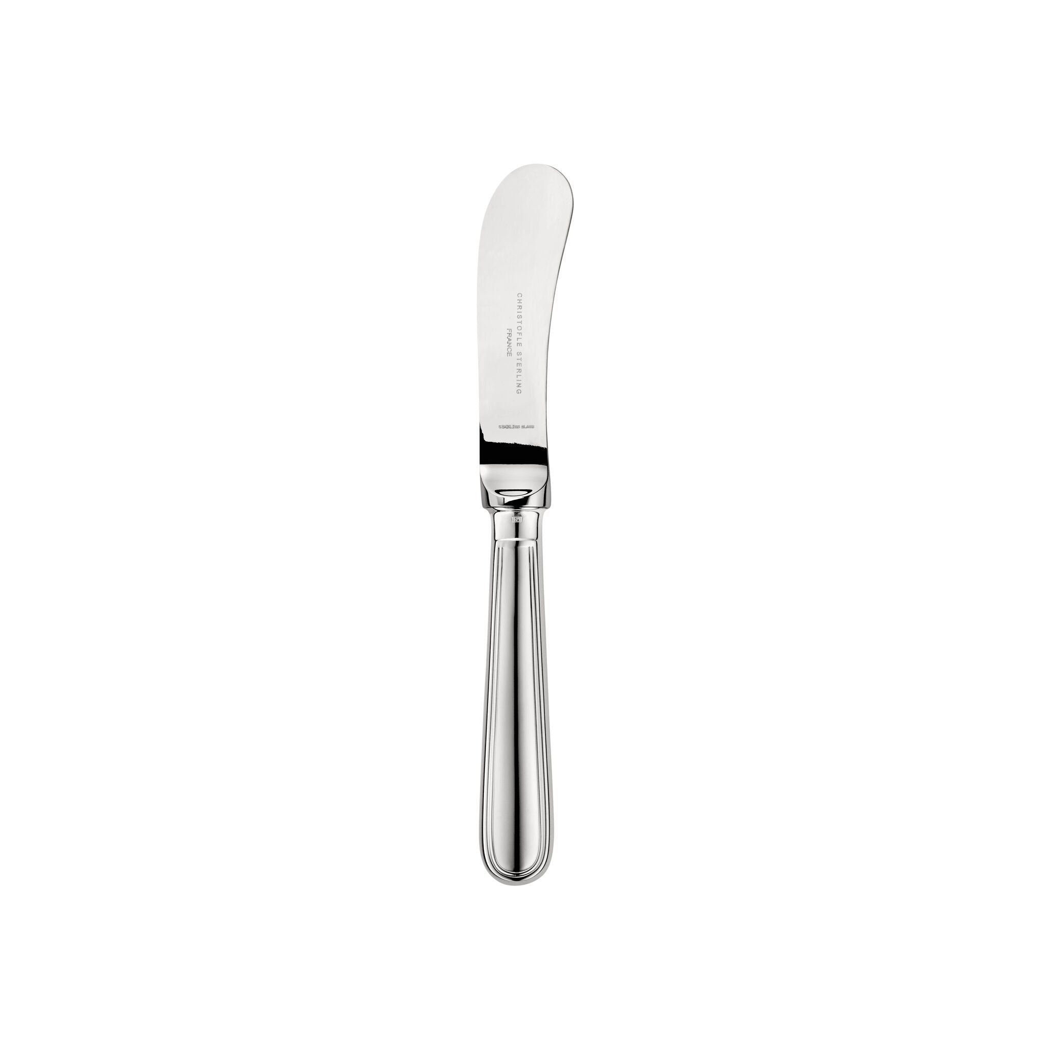 Christofle Albi Sterling Silver Butter Knife in sterling silver on a white background