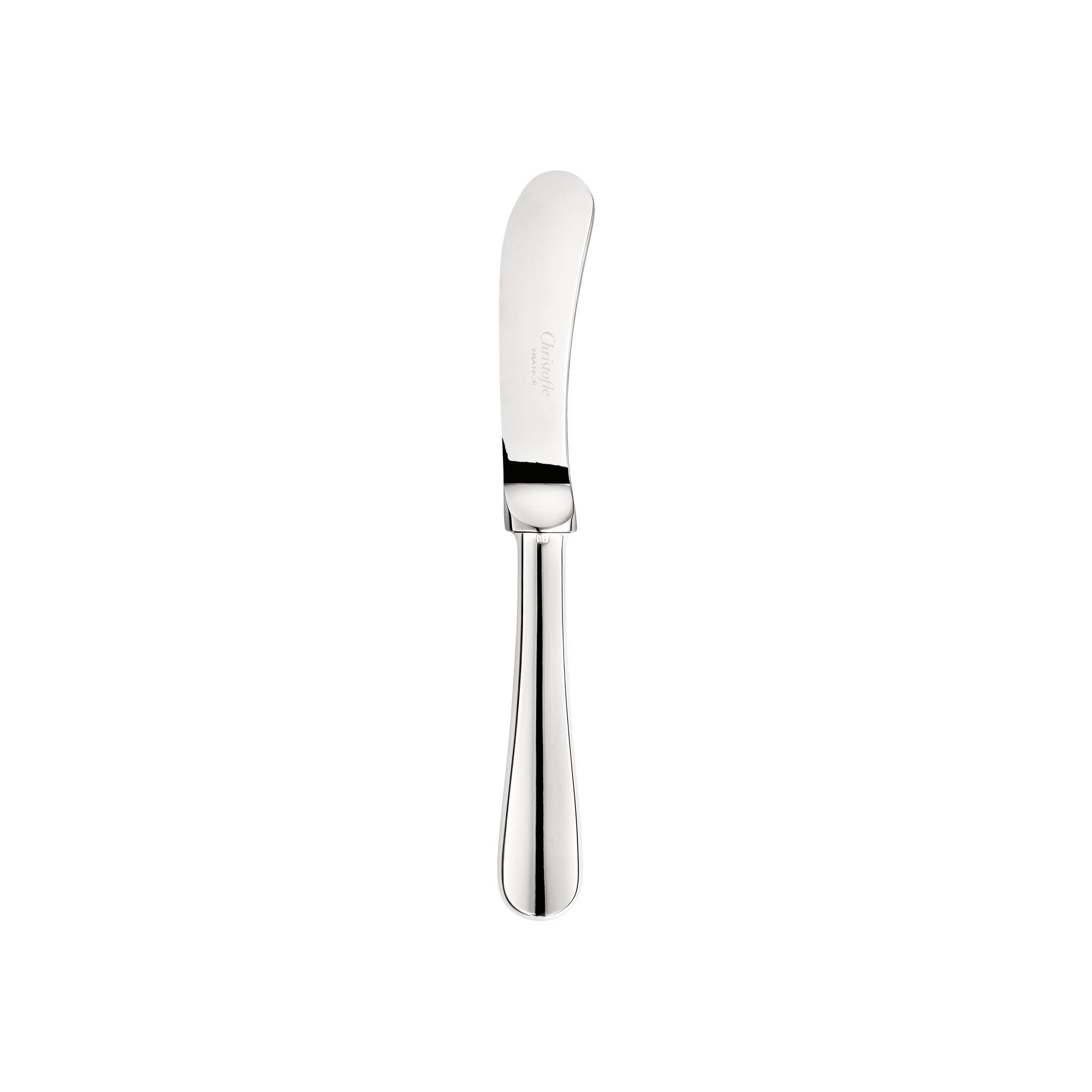 Christofle Fidelio Silver-Plated Butter Knife in silver-plate on a white background