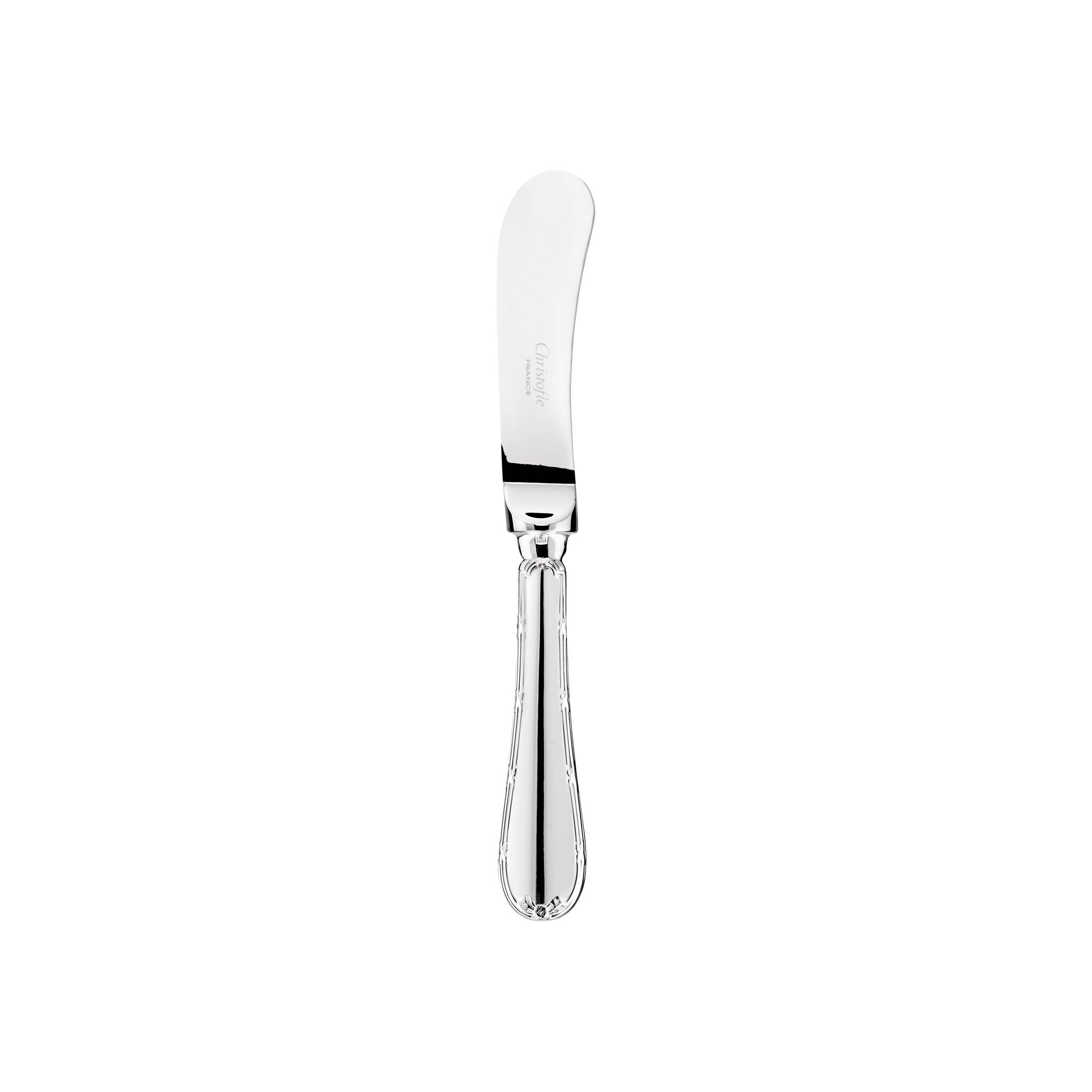 Christofle Rubans Silver-Plated Butter Knife in silver-plate on a white background