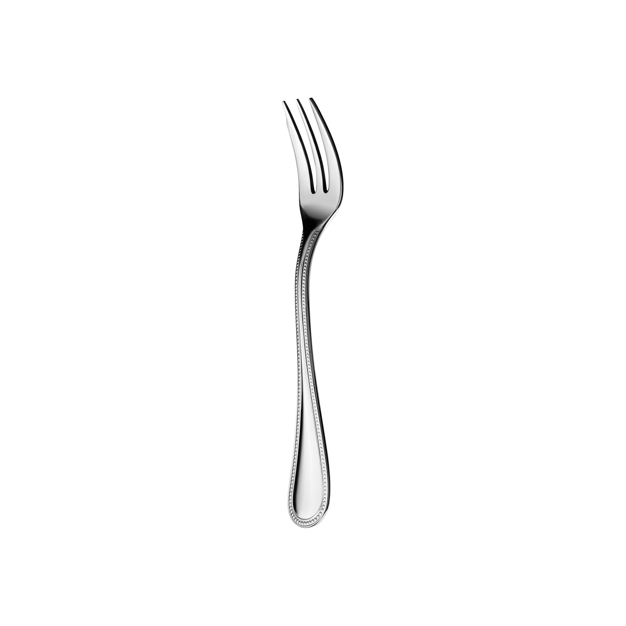 Christofle Stainless Steel Cake Fork in stainless steel on a white background