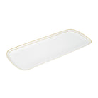 Christofle Malmaison Gold Finish Porcelain Cake Platter - 15 X 6 in in porcelain on a white background