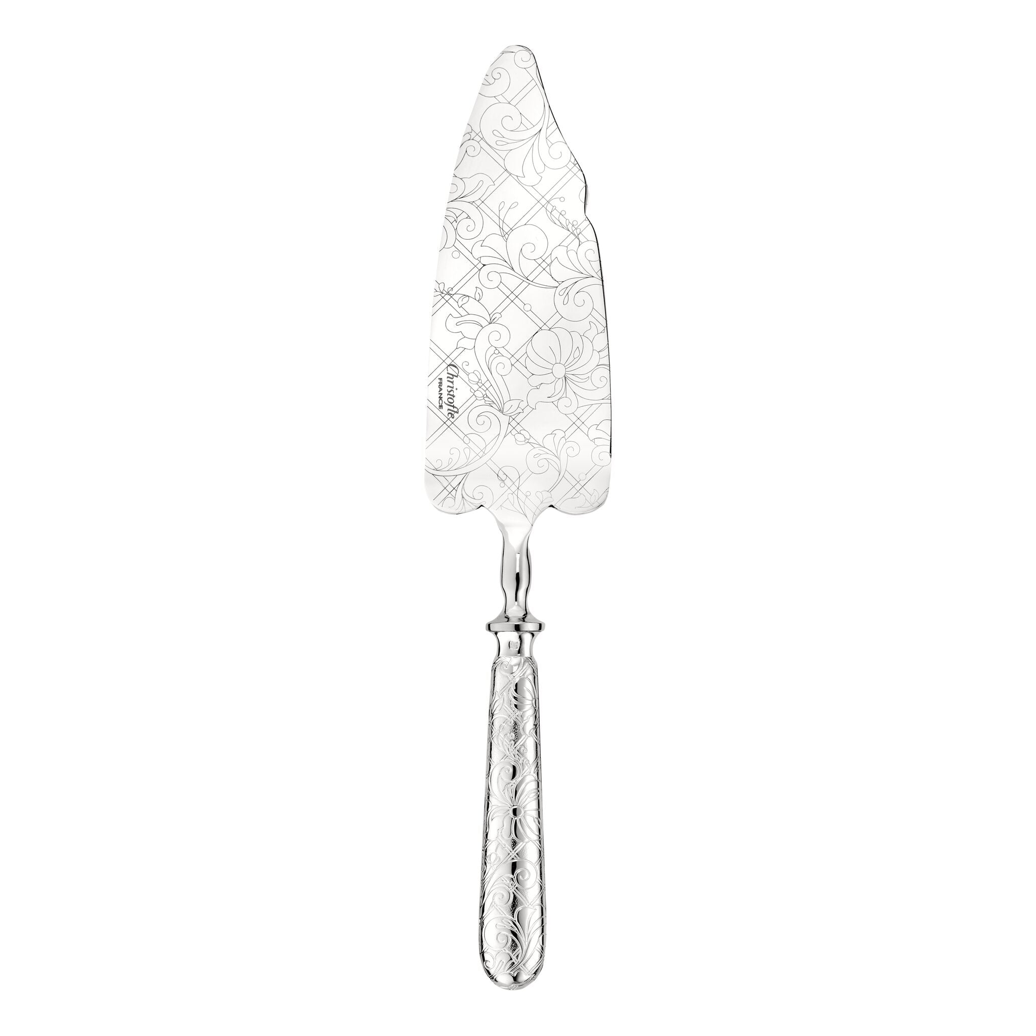Christofle Jardin d'Eden Silver-Plated Cake Server in silver-plate on a white background