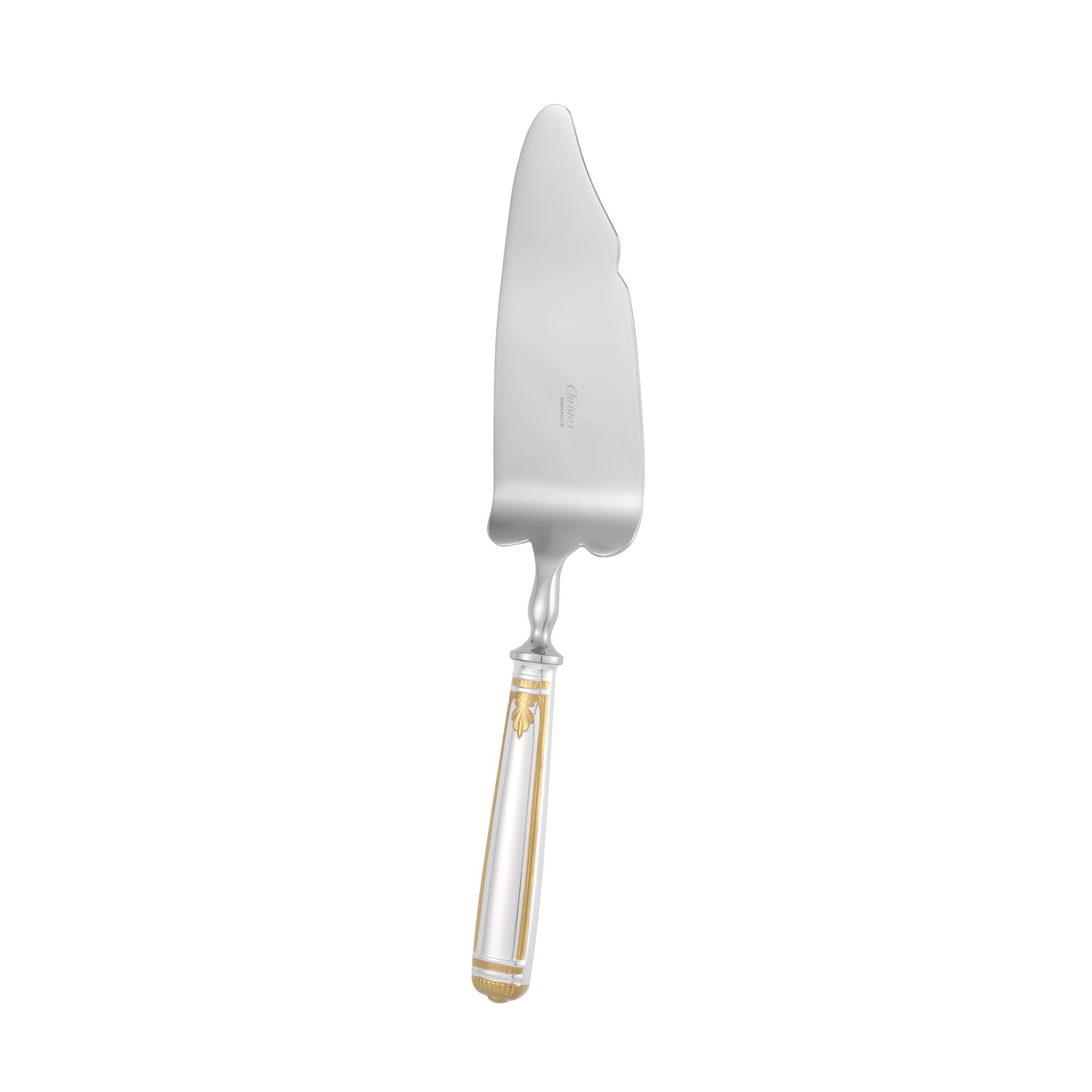 Christofle Malmaison Partially Gilded Silver-plated Cake Server in silver-plate on a white background