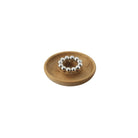 Christofle Perles Oak Silver-Plated Candle Holder in silver-plate on a white background