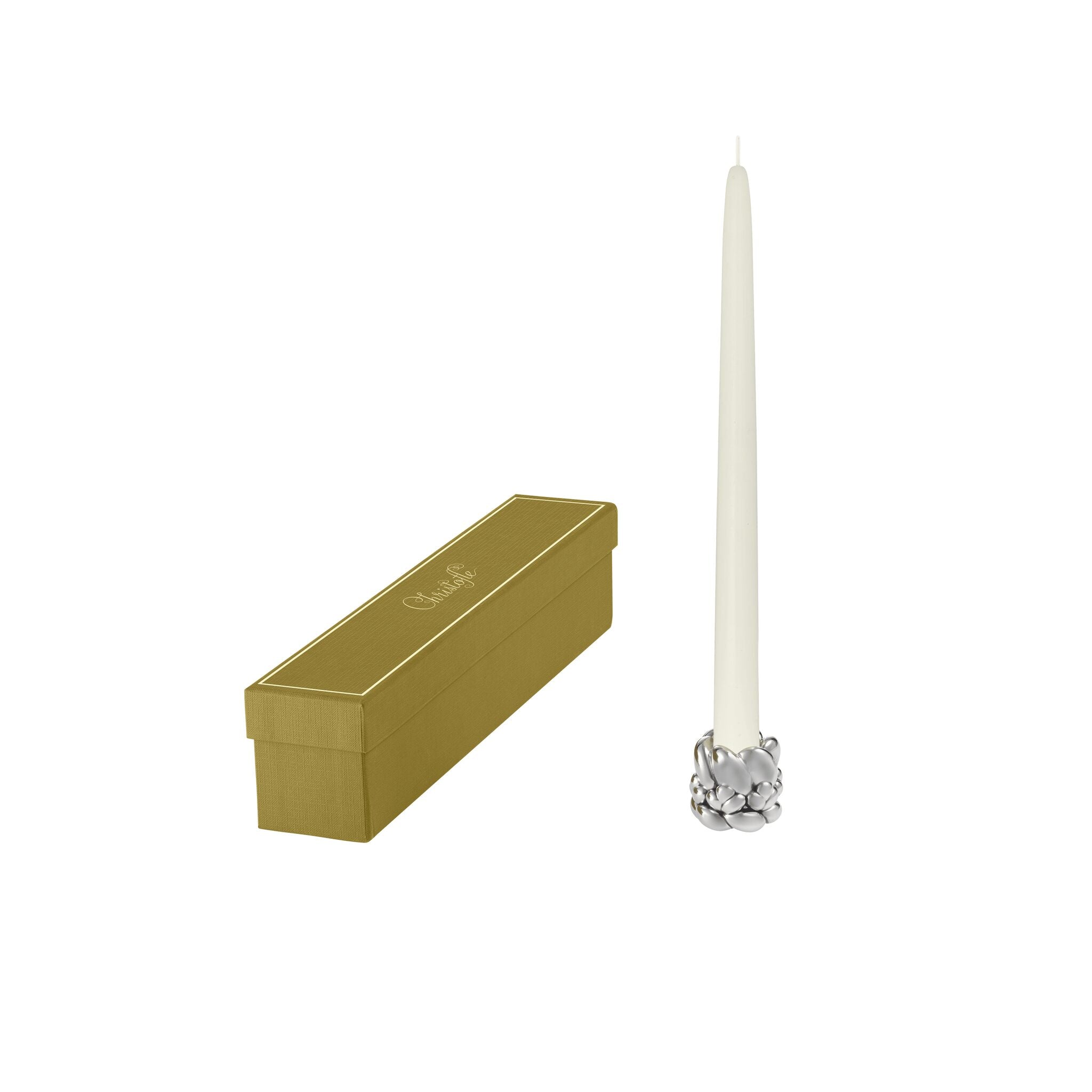 Christofle Babylone Silver-Plated Candle Holder + Odorless Candlestick — additional view