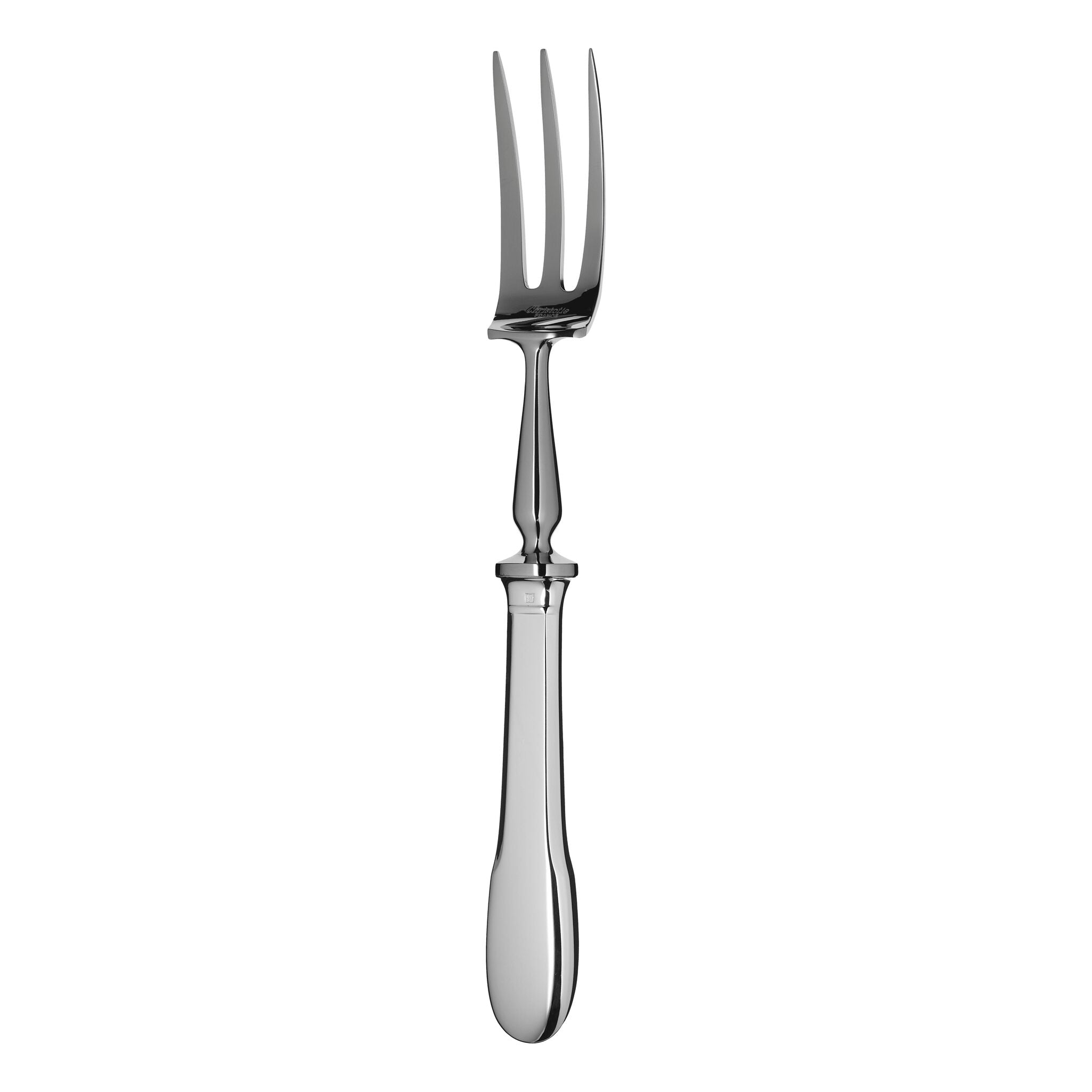 Christofle Cluny Silver-Plated Carving Fork in silver-plate on a white background