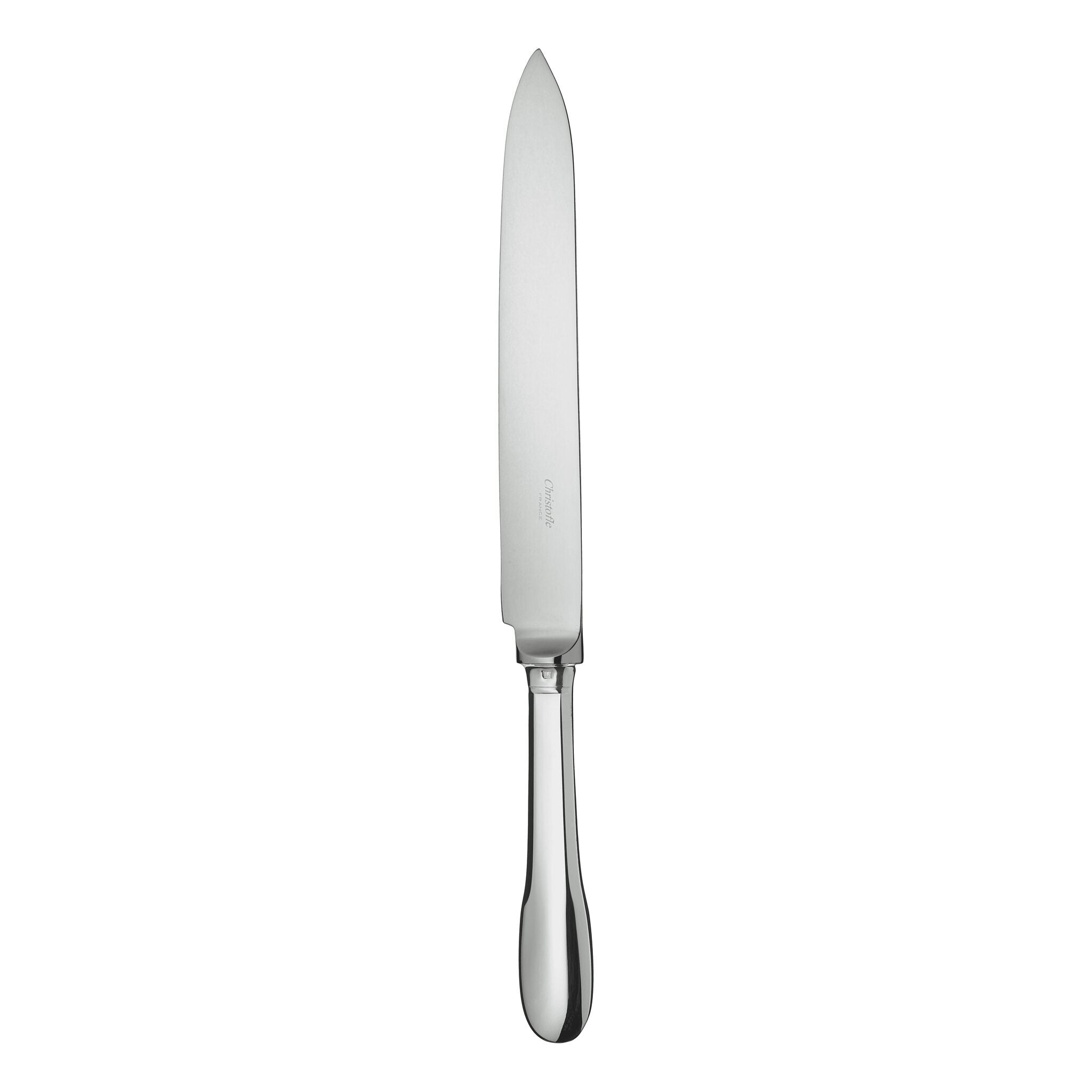 Christofle Cluny Silver-Plated Carving Knife in silver-plate on a white background