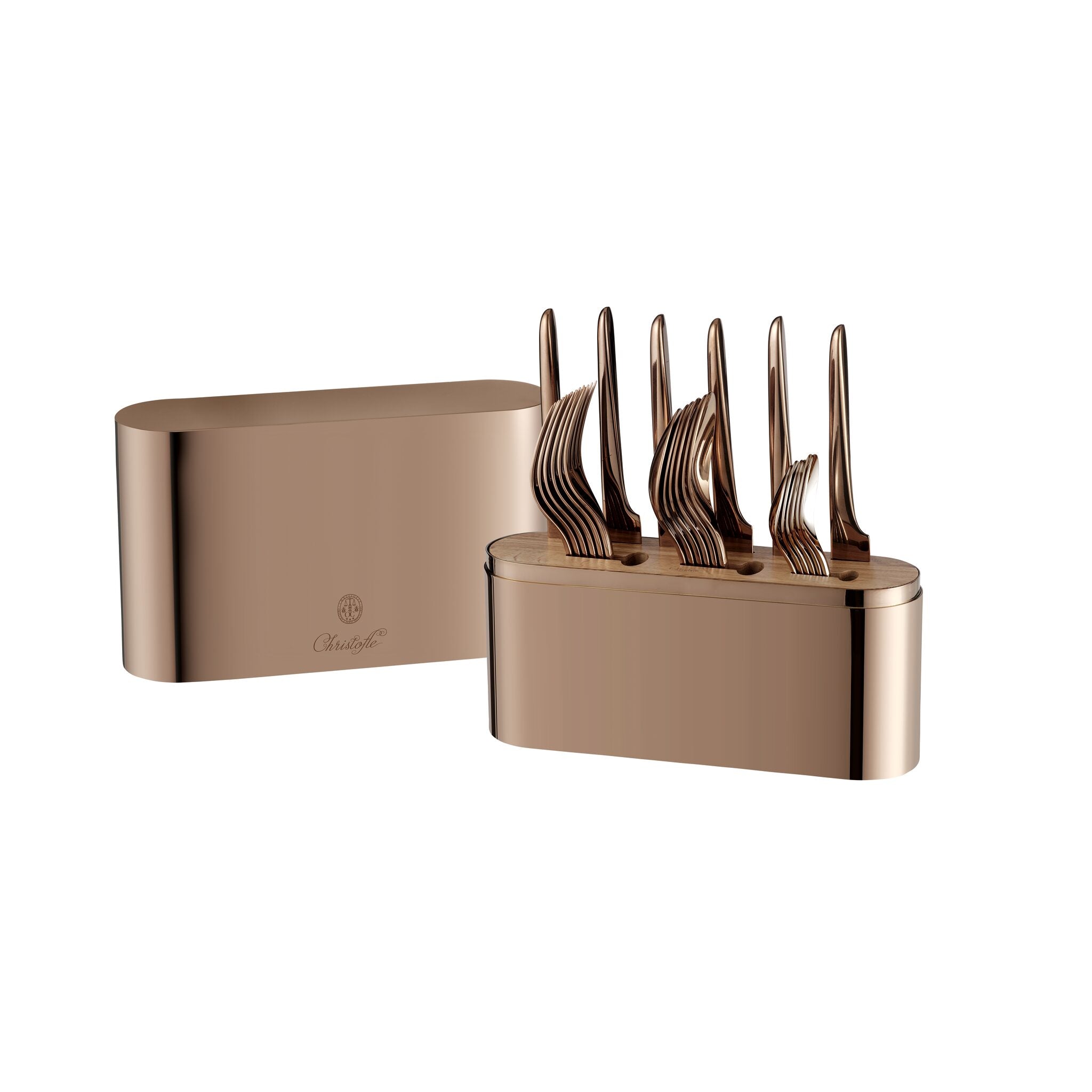 Christofle Concorde Copper Stainless Steel Case - 24-piece Stainless Steel (sold Empty) — additional view