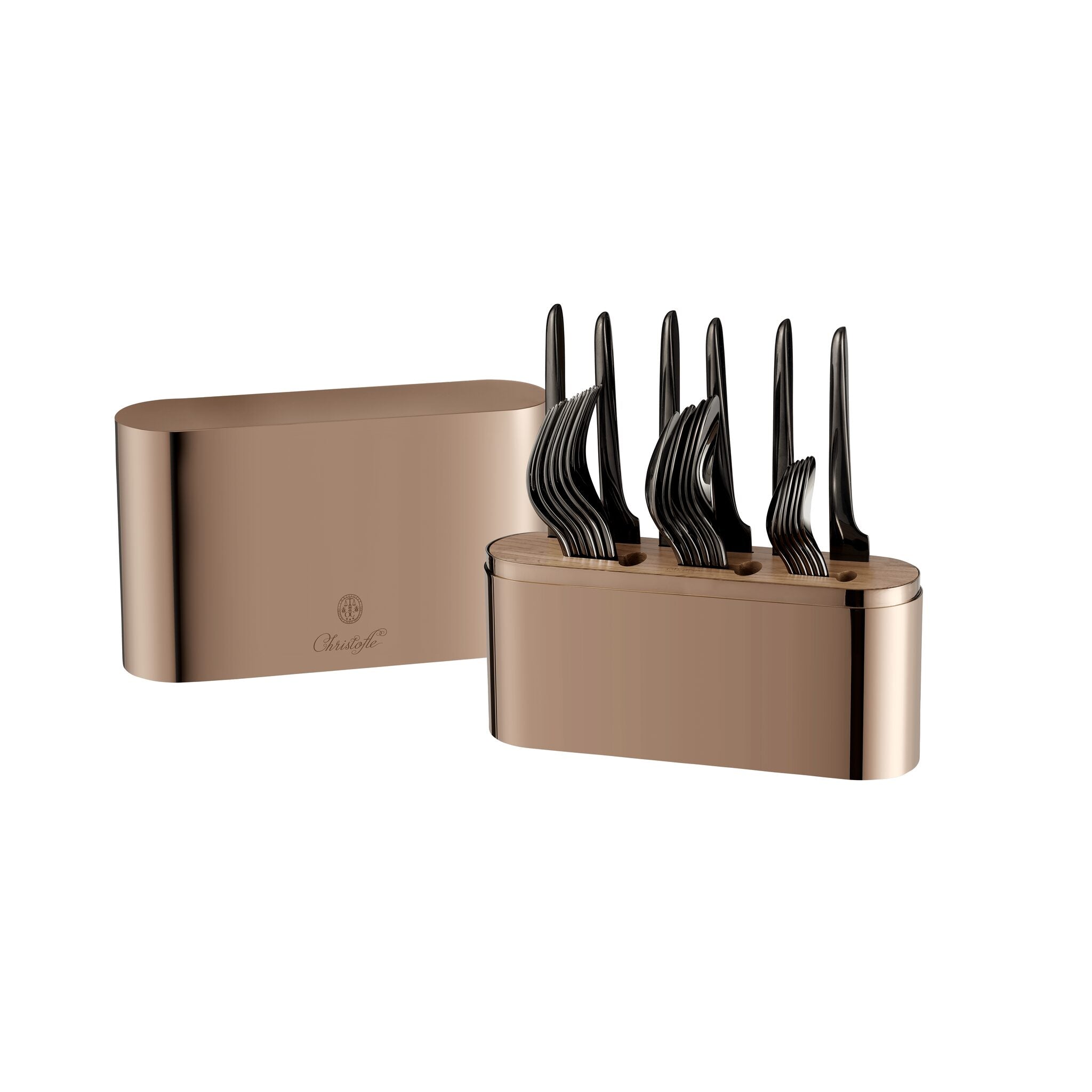 Christofle Concorde Copper Stainless Steel Case - 24-piece Stainless Steel (sold Empty) — additional view