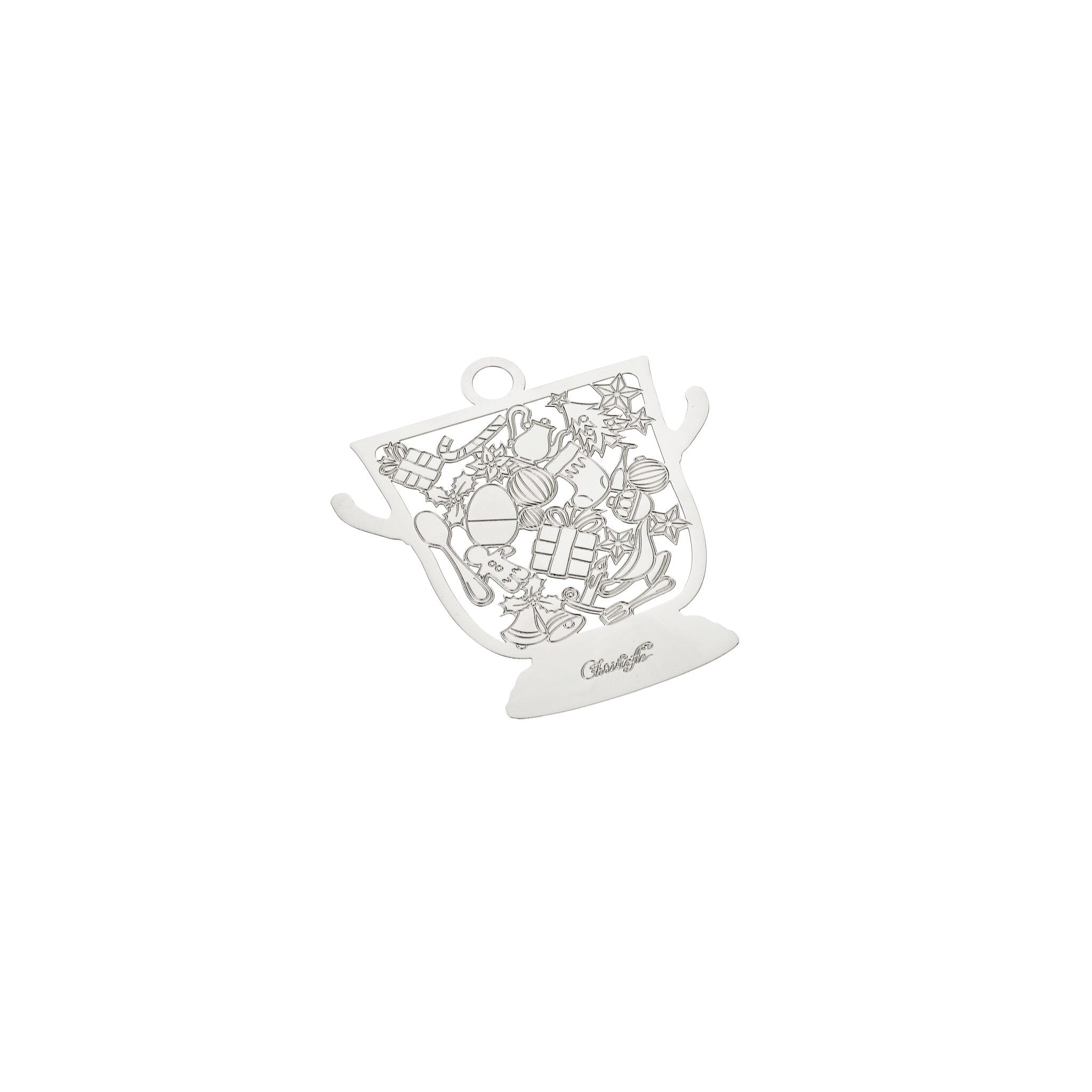Christofle Trésors d'Argent Champagne Bucket Ornament on a white background
