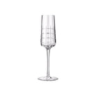 Christofle Graphik Champagne Flute in Crystal in crystal on a white background