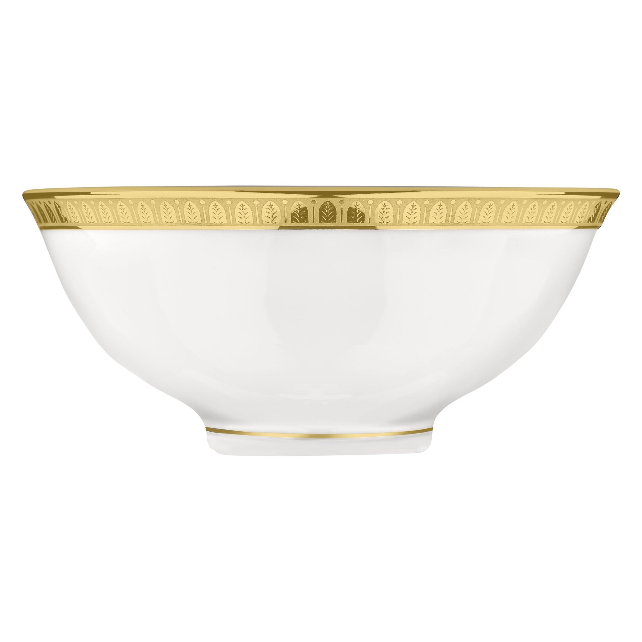 Christofle Malmaison Porcelain Chinese Soup Bowl Gold Finish in porcelain on a white background
